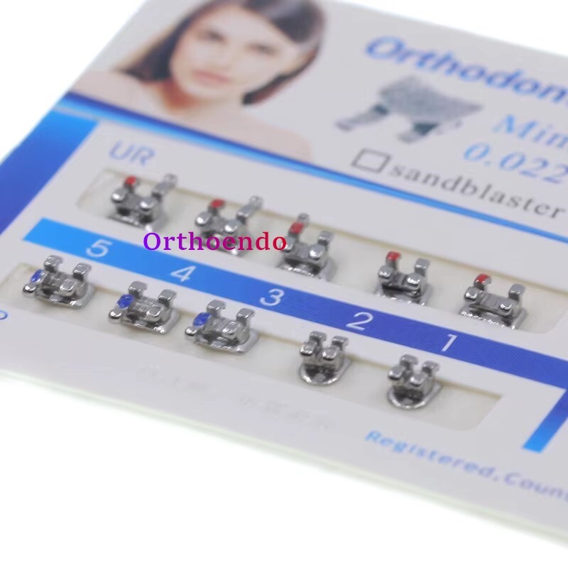 Dental Orthodontic Brackets Mini MBT 345 Hook 022 Slot Mesh Base Metal Brackets
