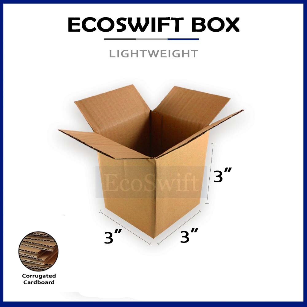 1-Box 3x3x3 EcoSwift Cardboard Packing Moving Shipping Box Corrugated Carton