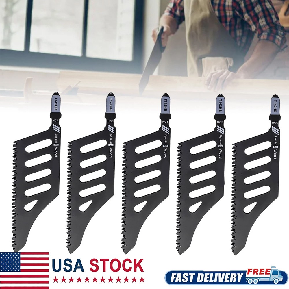 for Wood Flush Cutting Jigsaw Blade 5Pcs Irregular Curve Saw Blade with Handle ↕