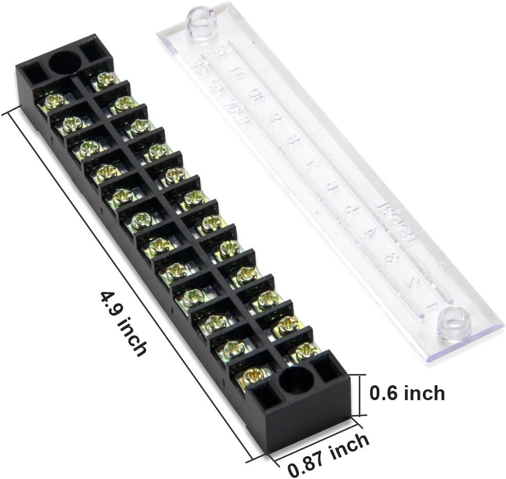 10pcs 5 Sets 12 Positions Dual Row 600V 15A Screw Terminal Strip Blocks with …