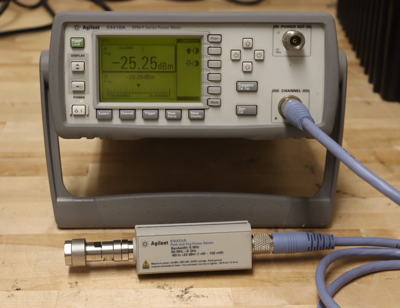 Keysight E4416A Peak/Aver Power Meter w/E9323A Sensor 50MHz-6GHz, 5MHz BW, QTY