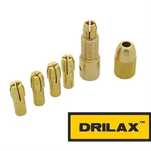 DRILAX 7 pieces Set 0.5mm 1mm 1.5mm 2.5mm 3mm Mini Drill Bit Collet Chuck System
