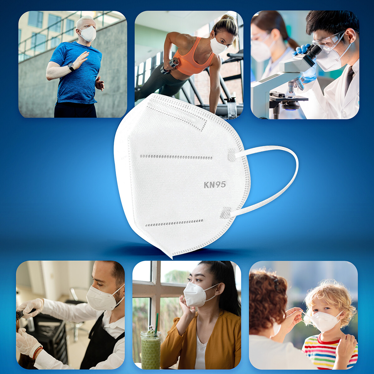 RightCare KN95 Protective Face Mask (Non-Medical), 99% Filter Efficiency 10 Pack