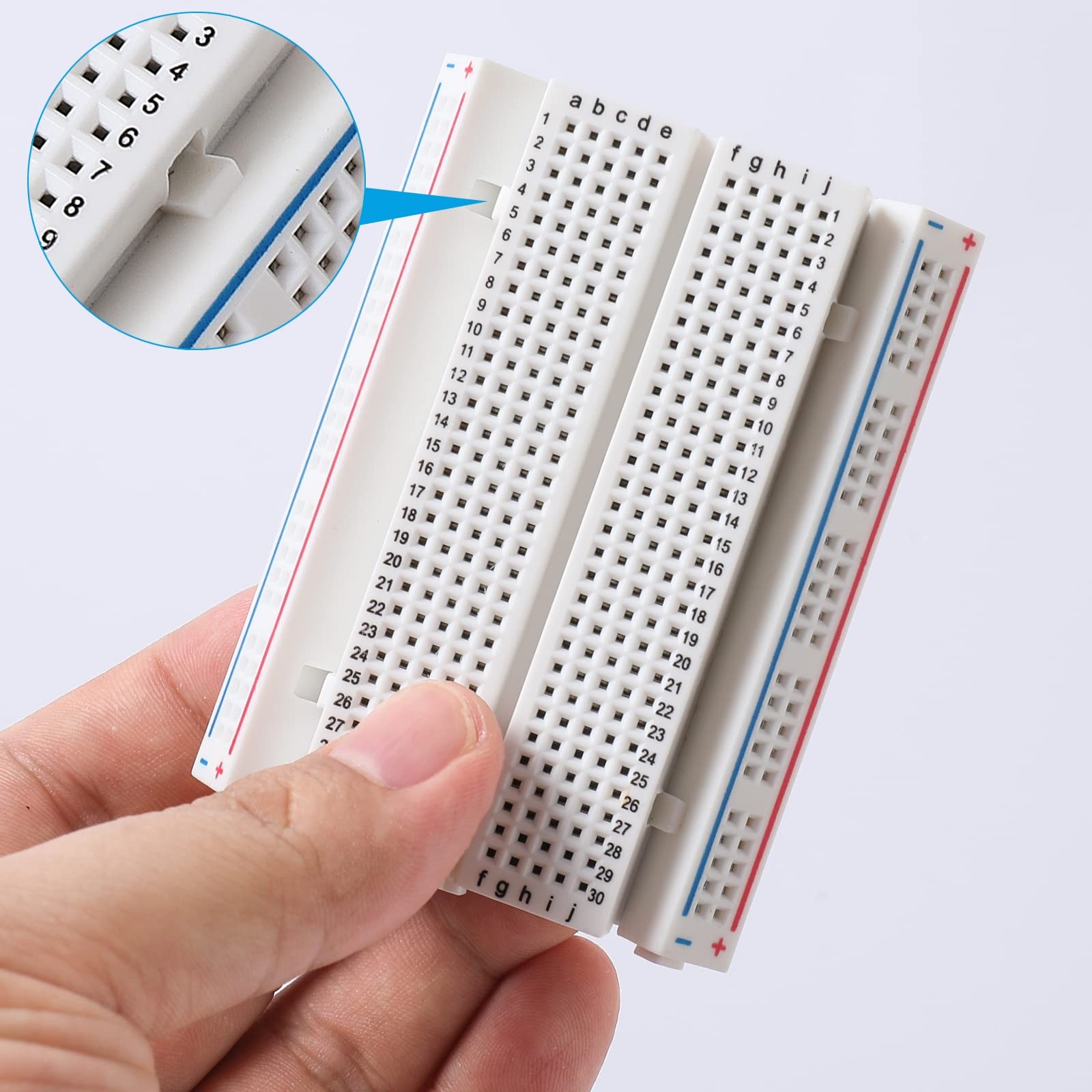 6 Pcs 400 Point Solderless Breadboard Prototype Board Kit White Electronics