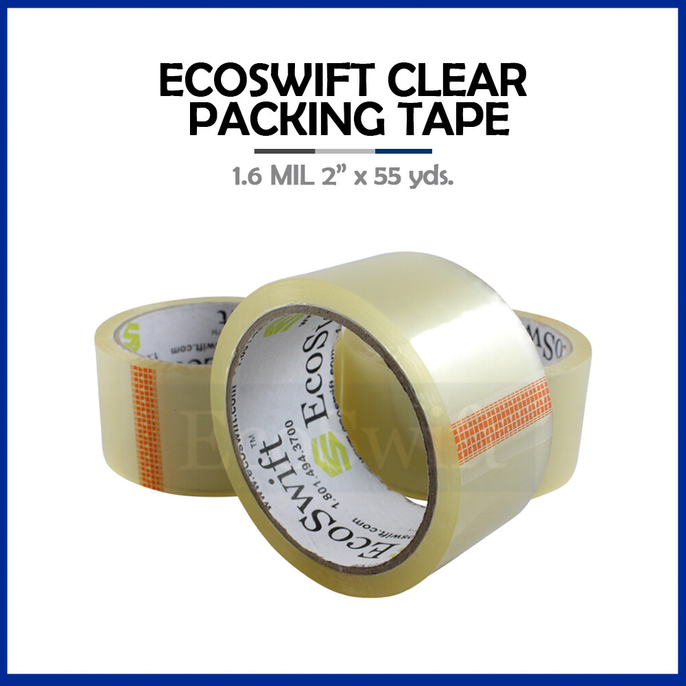 1 ROLL EcoSwift Carton Sealing Packaging Packing Tape 1.6mil 2″ x 55 yard 165 ft