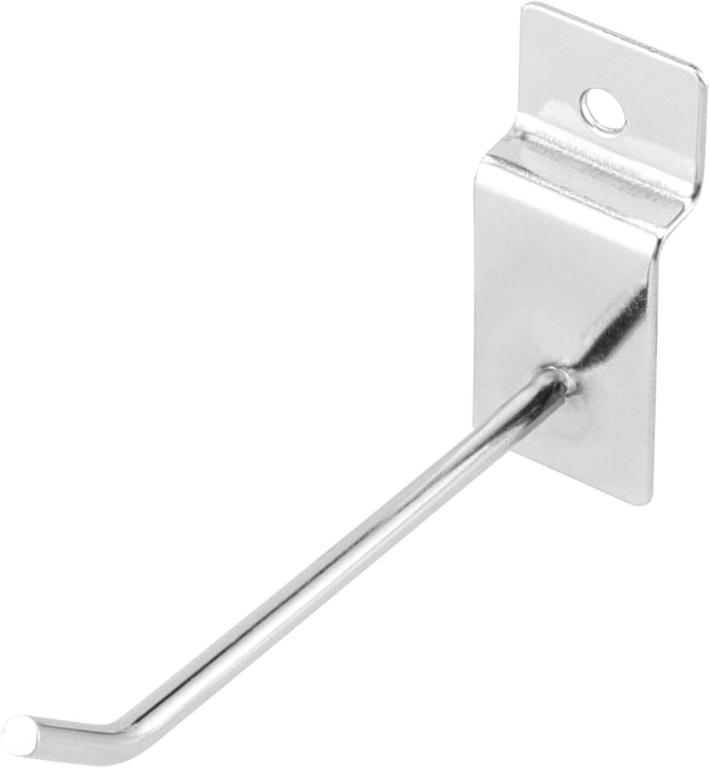 200 Pack 4 Inch Heavy Duty Silver Metal Slatwall Hooks Hangers Slat Board Hoo…