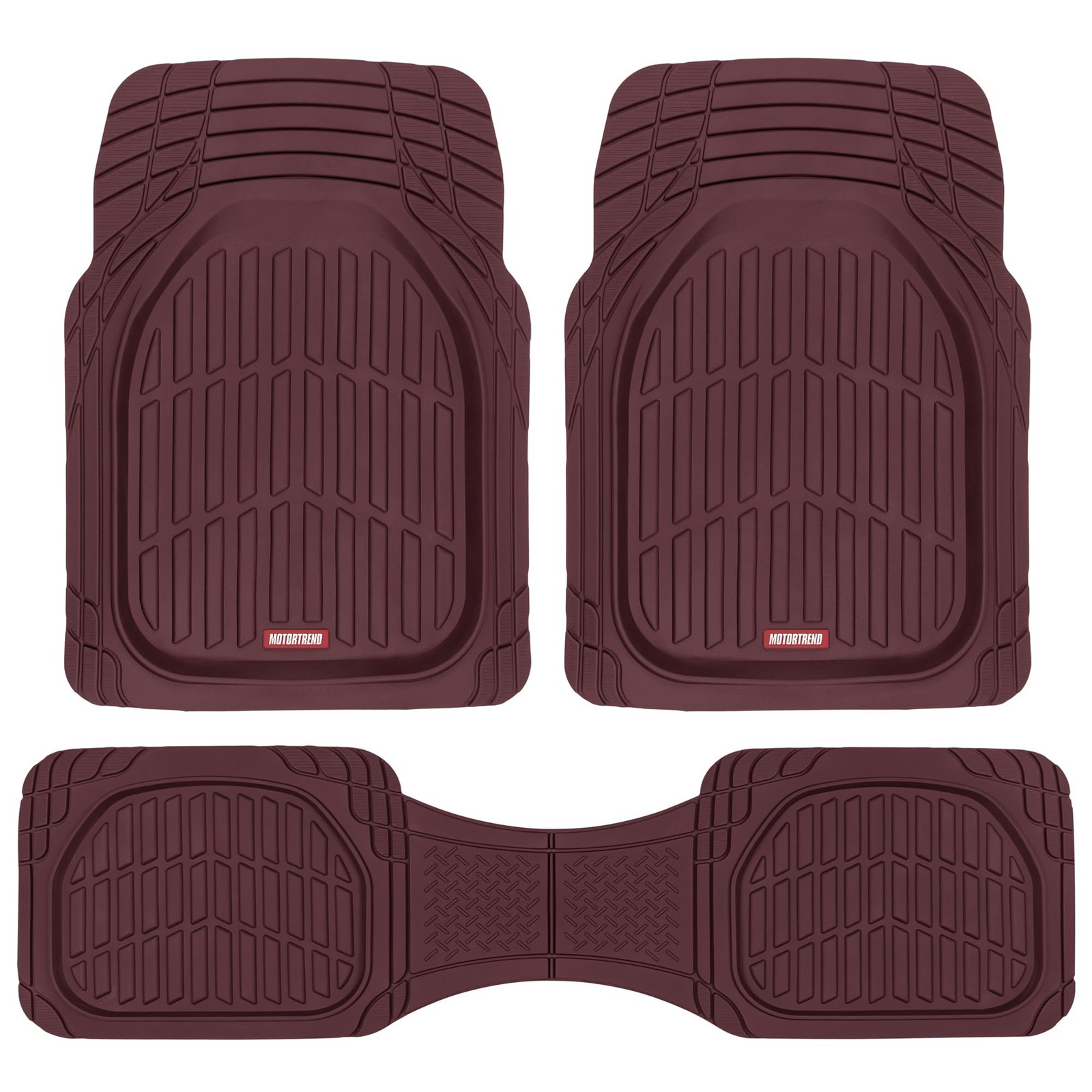 Bdk Red All Weather Heavy Duty Car Floor Mats Interior Liners For Auto Van