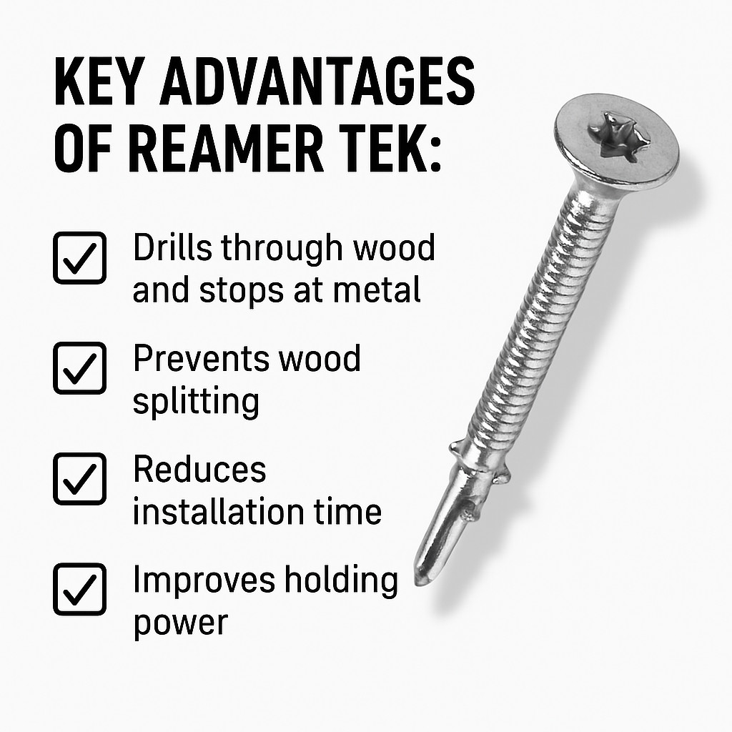 1/4-20 x 2-3/4” Black Ruspert Tek Wood-to-Metal Screws – T27 Torx (BCP 1226)