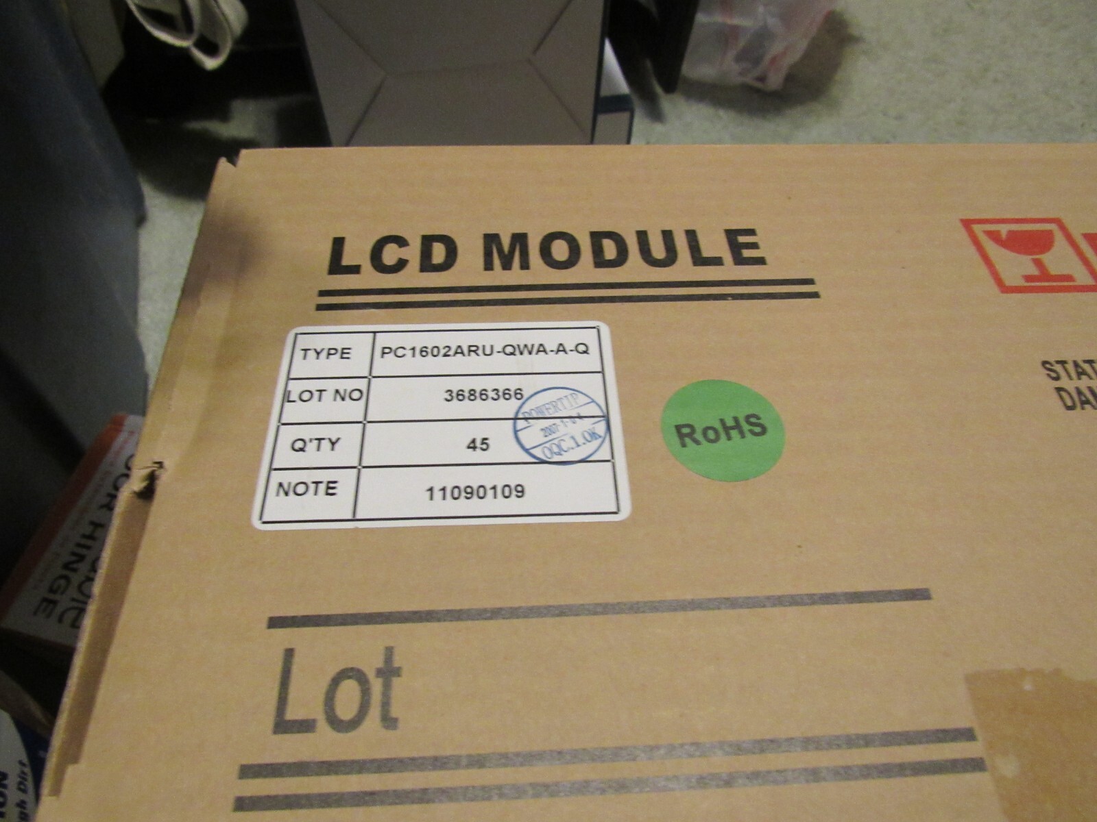 box 45 LCD display PC 1602-Q HD44780 driver new by WBU IC2