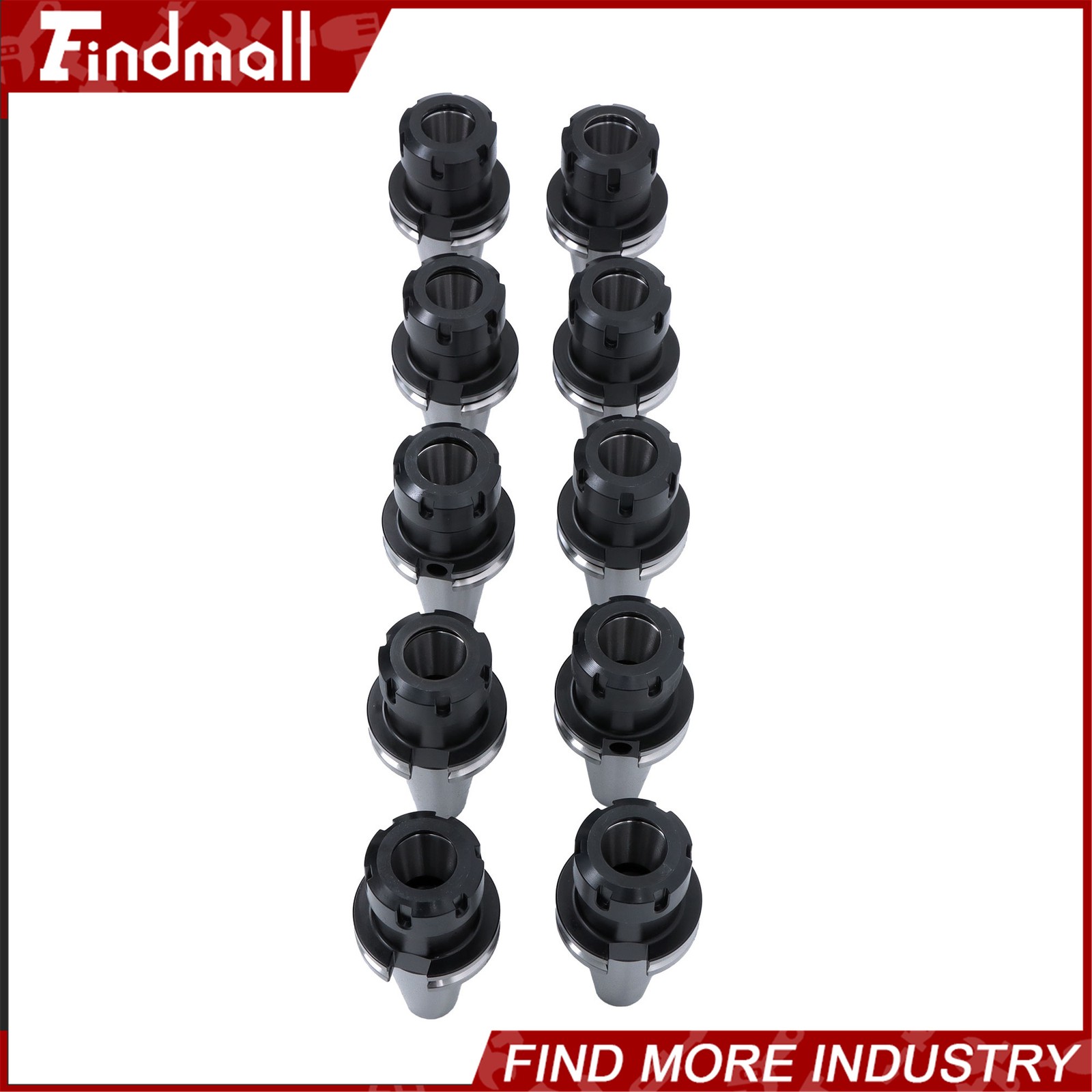 Findmall 10pcs CAT40 ER32 Collet Chuck Set 2.76″ 70mm CNC Milling Tool Holder