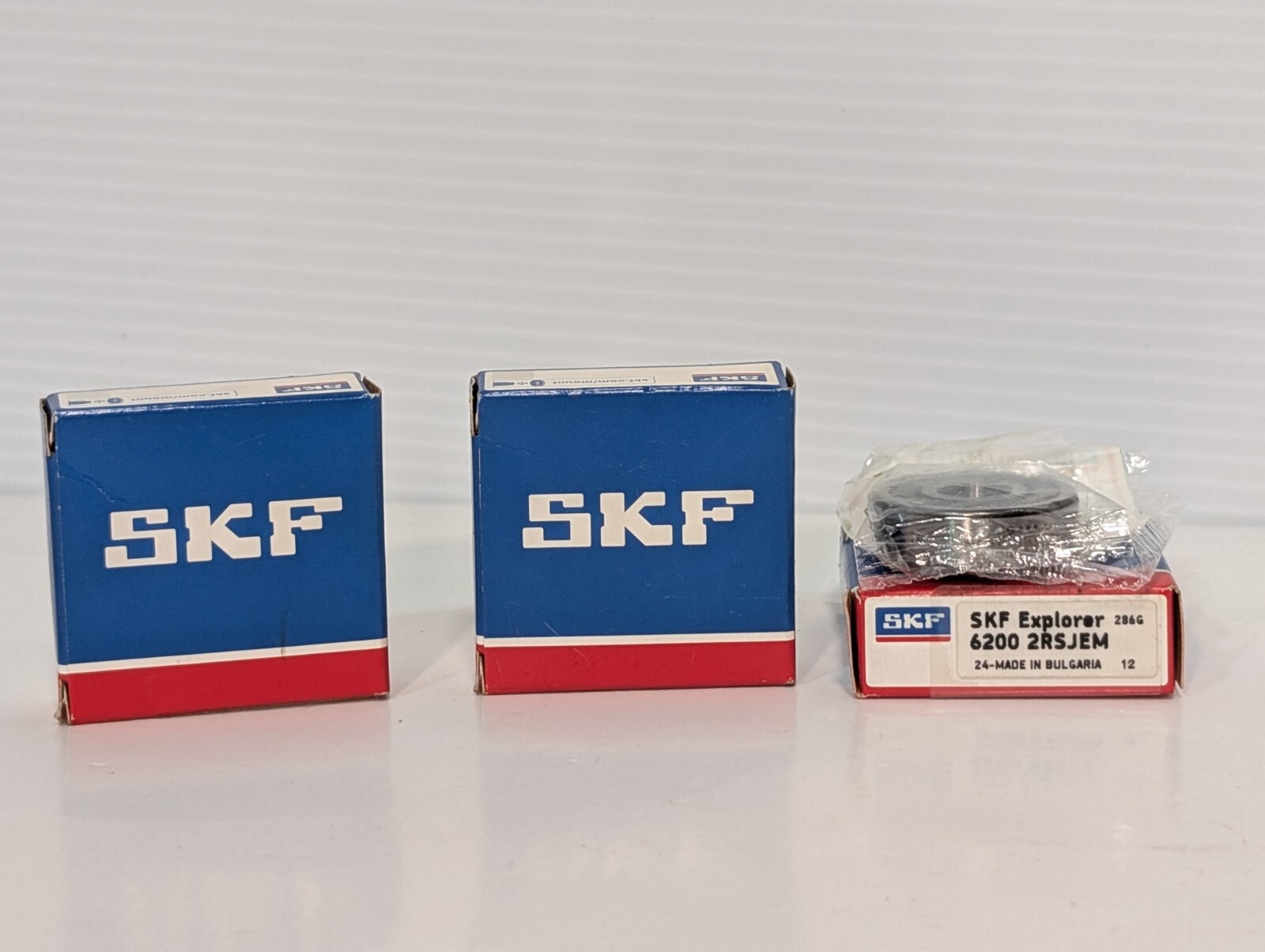 Lot of 3: SKF Explorer 6200-2RSJEM Deep Groove Ball Bearings, Made in Bulgaria