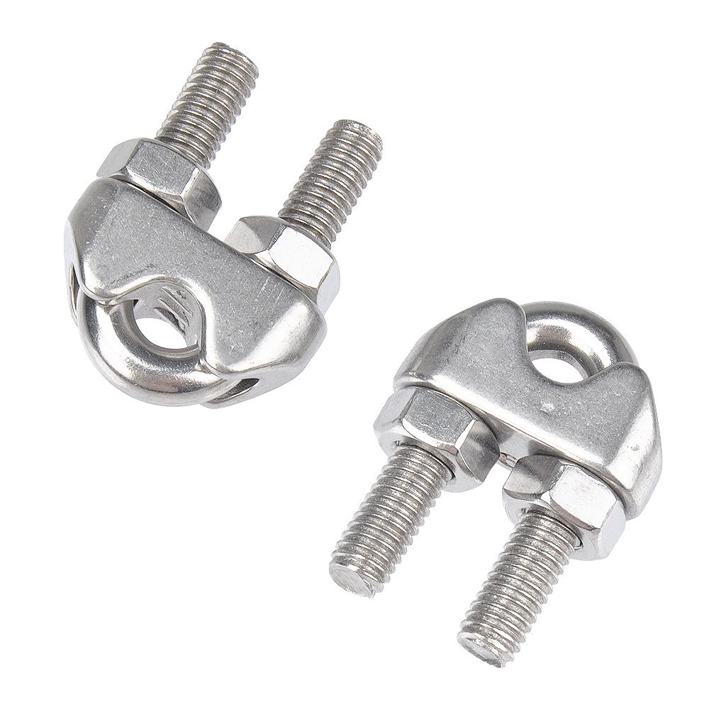 10PCS M6 1/4 Inch Stainless Steel Cable Clip Clamps for Safe Cable Management