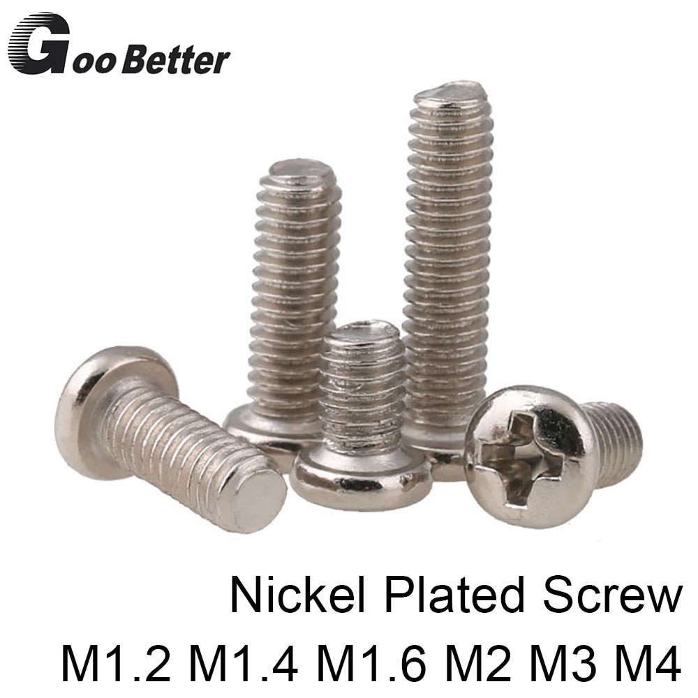 Phillips Pan Head Machine Screws M1.2 M1.4 M1.6 M2 M3 M4 Nickel Plated Screw