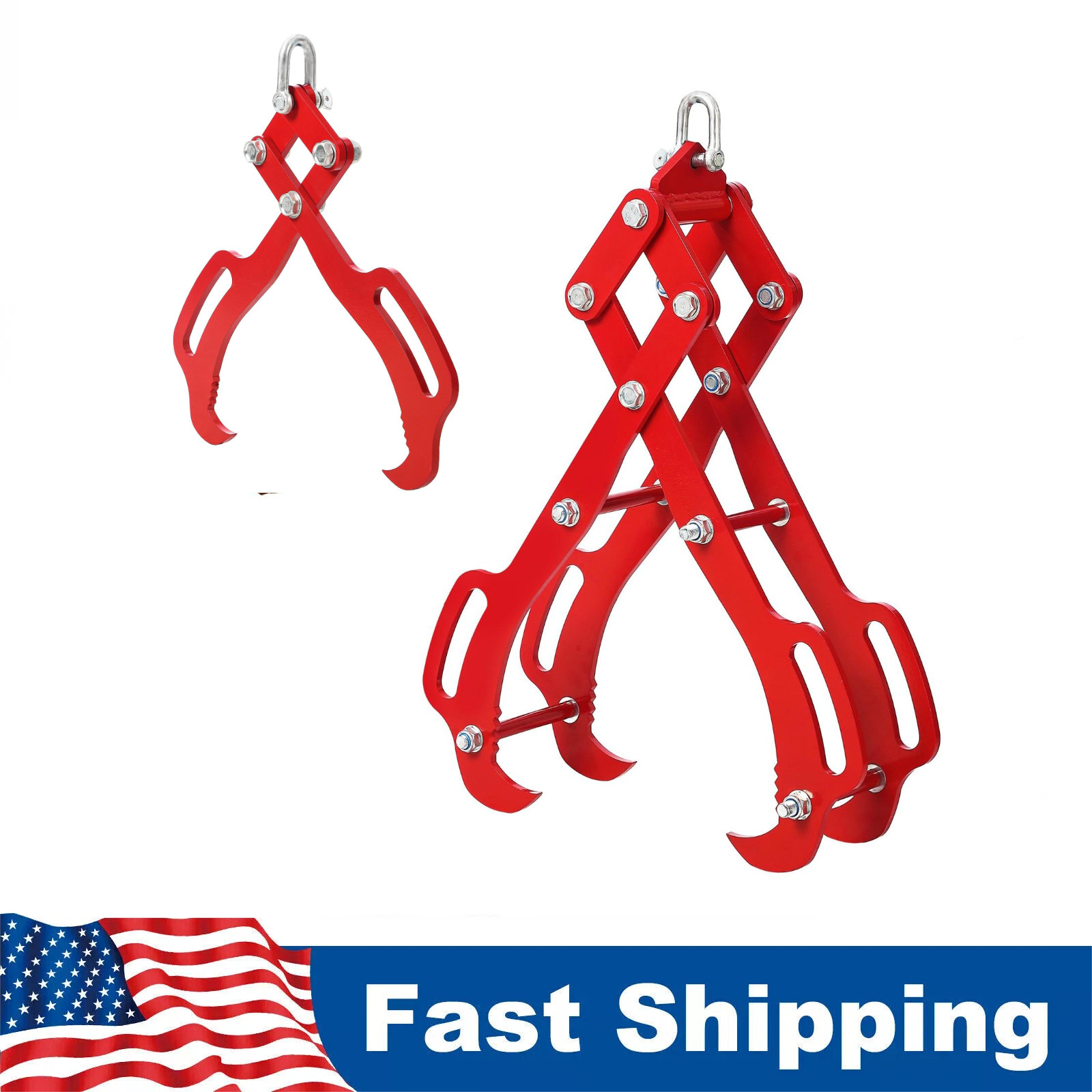 18/28/36″ 2 4 Claw Log Lifting Tongs Swivel Grapple Timber Claw Felling Grabber