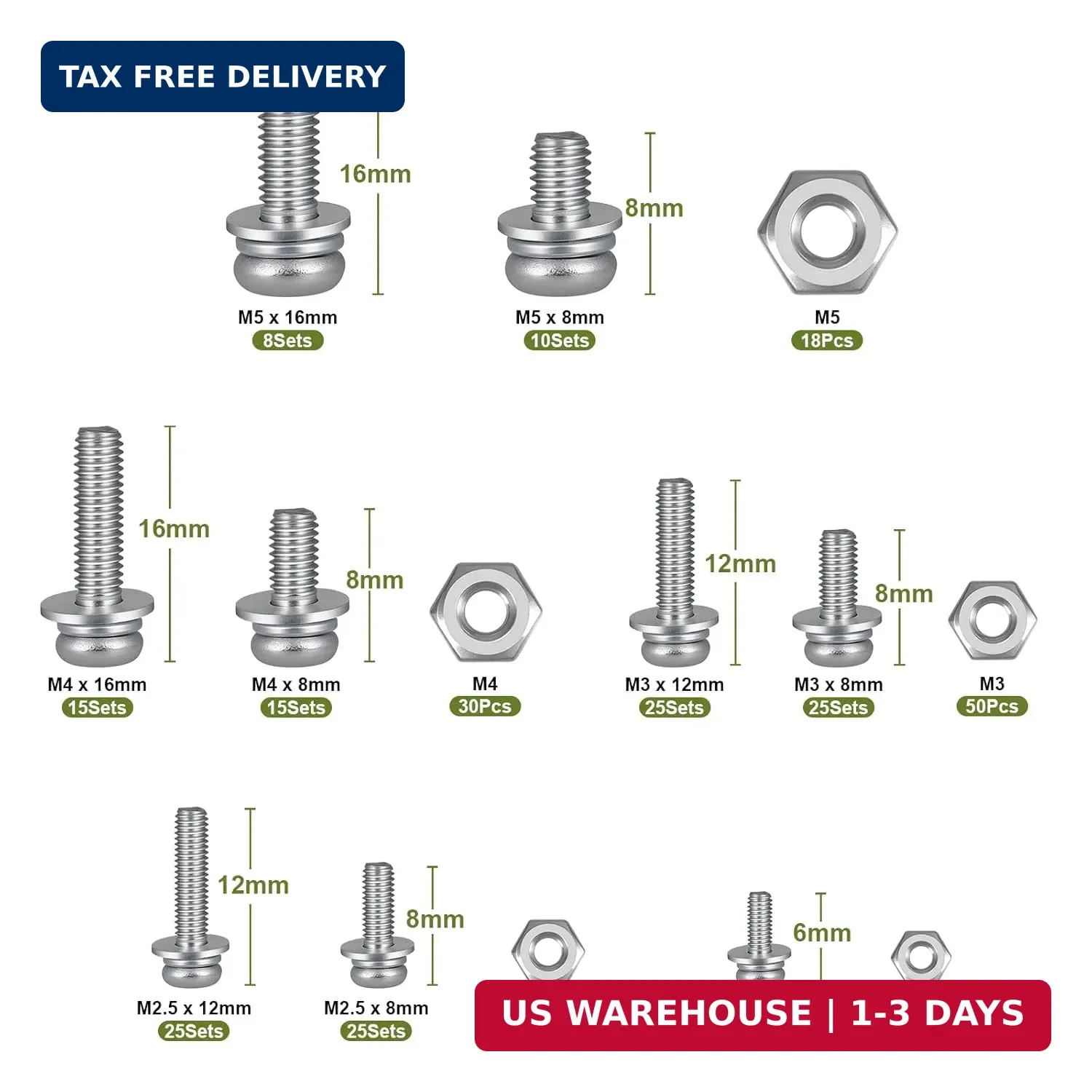 692Pcs Machine Screws Assortment Kit,Metric Nut and Bolt Assorted M2 M2.5 M3 M4
