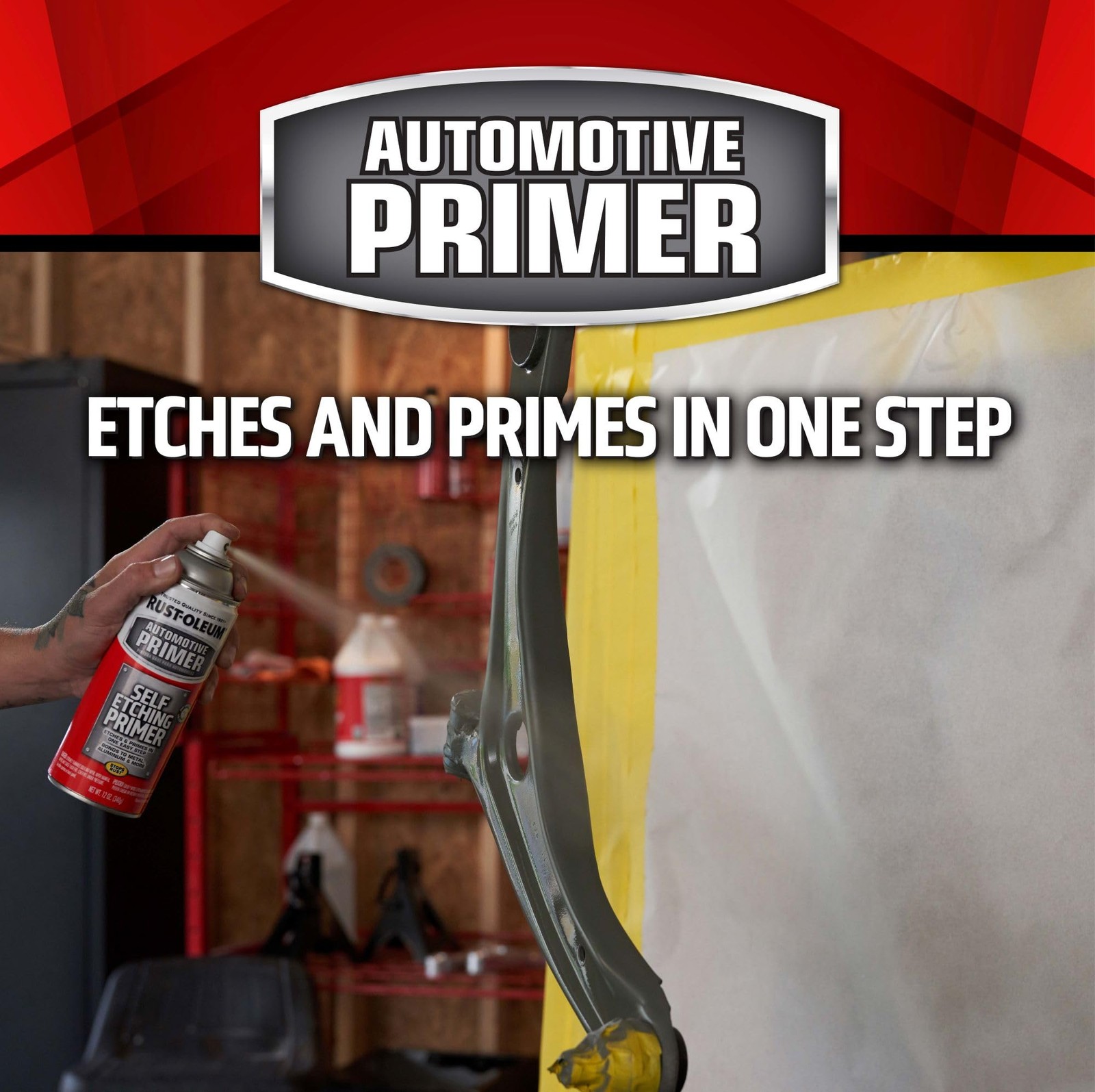 249322 Automotive Self Etching Primer Spray, 12 oz, Matte Dark Green