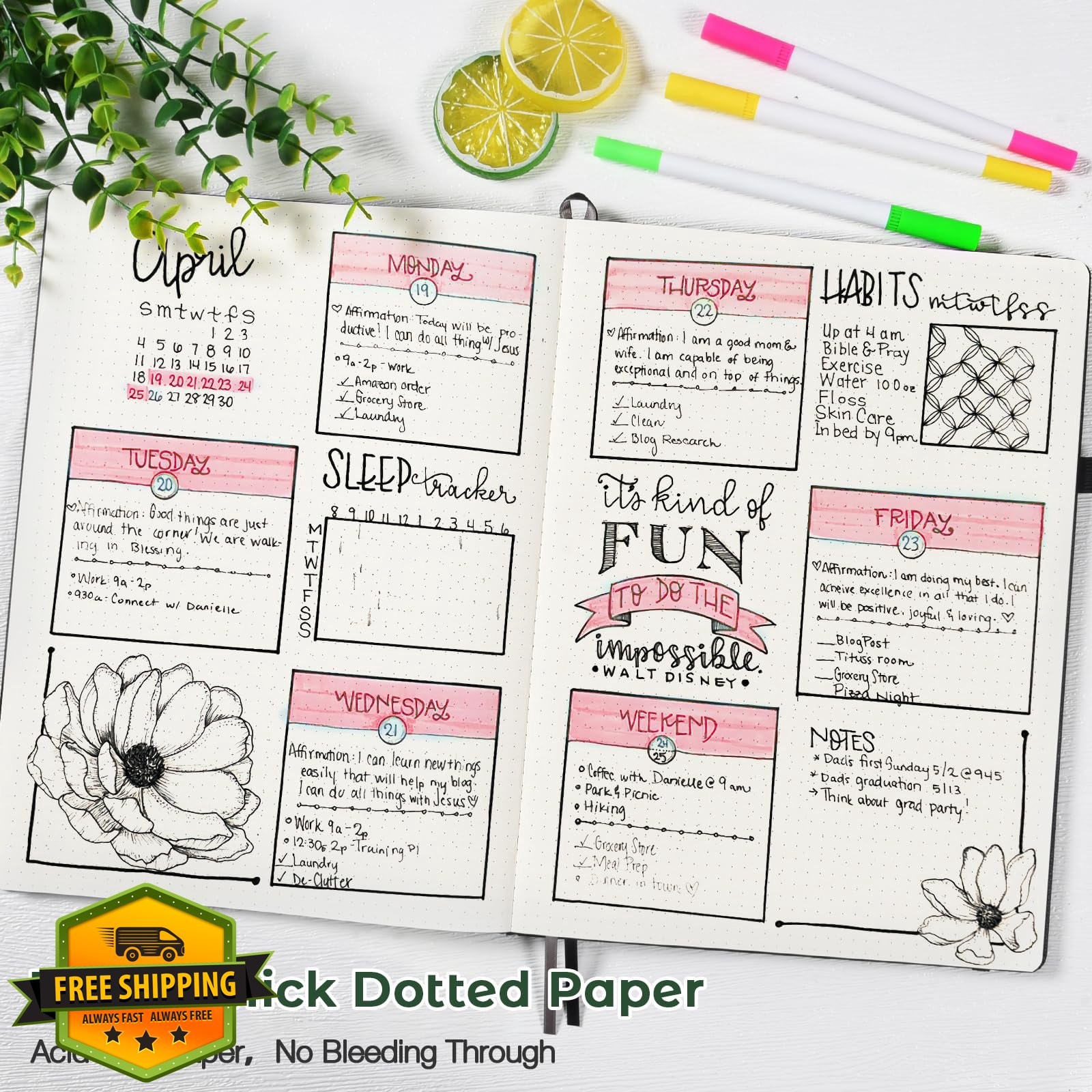 3-Pack Dot Grid Notebook A4 Hardcover Journal 8.5×11 Thick Paper