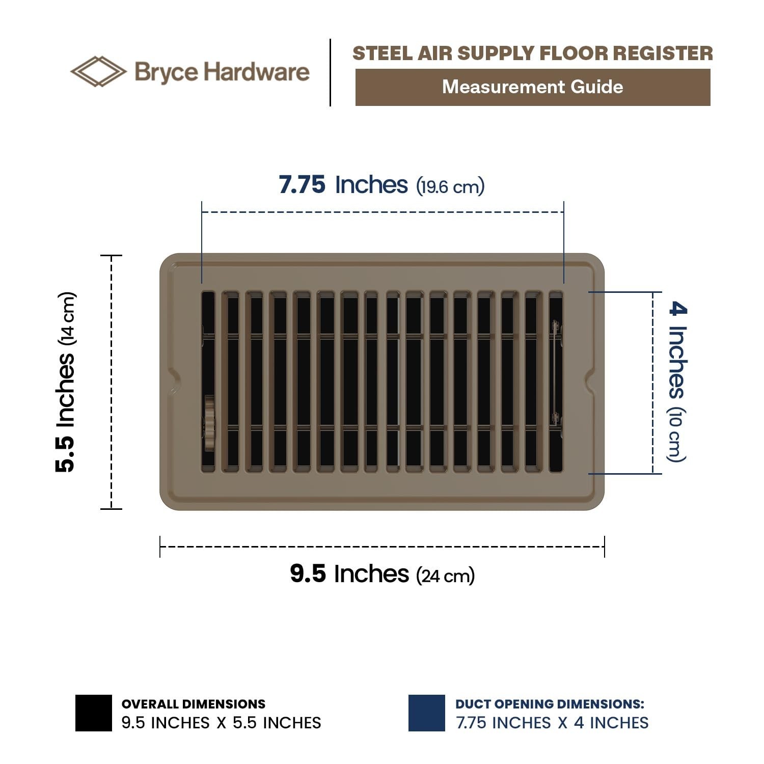 Floor Register 4×8 Inches, Heavy Duty Walkable Steel Floor Vents, Ease Adjust…