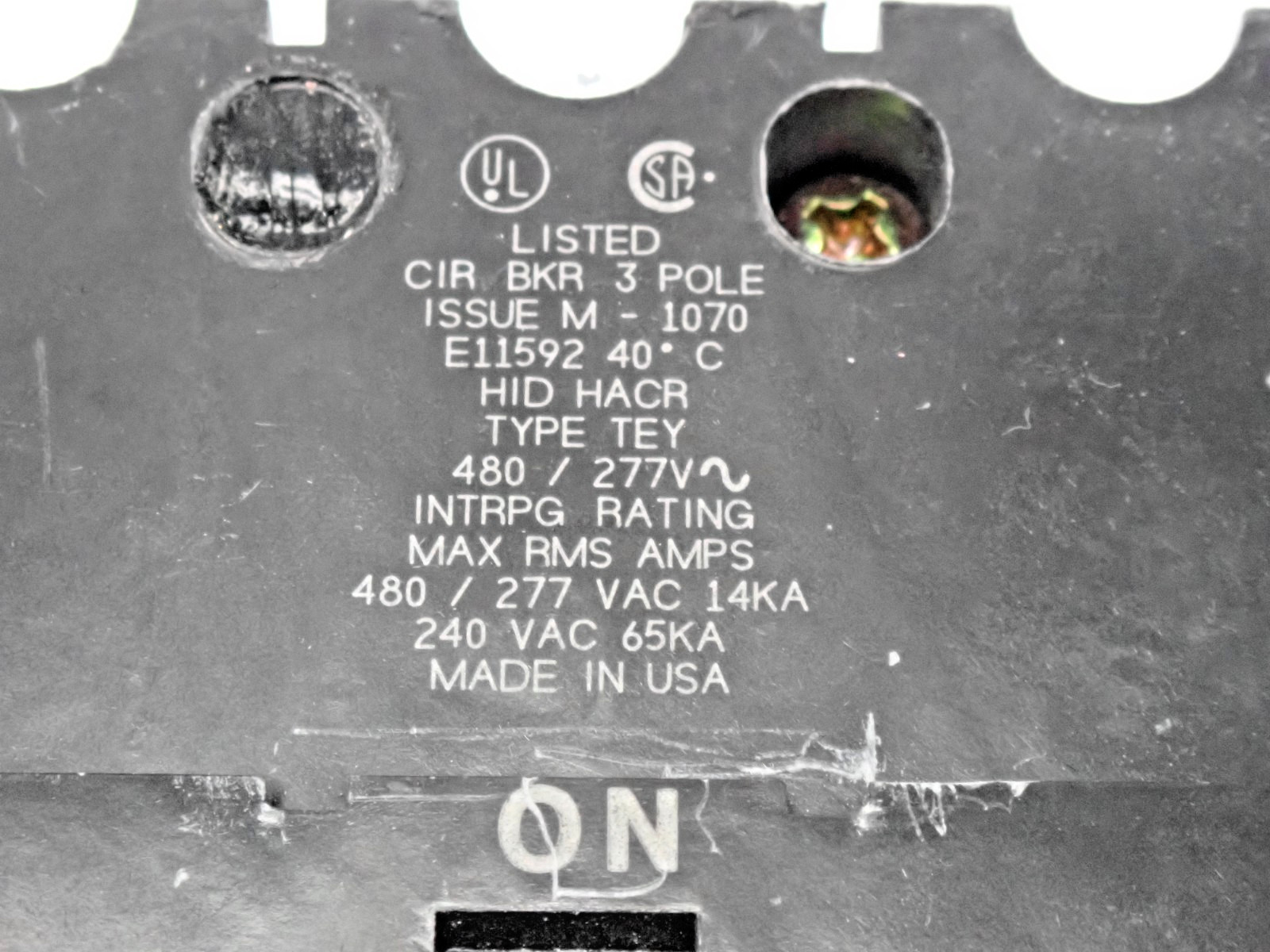 GE TEY330 30 Amp 3 Pole 480/277V TEY Bolt on Circuit Breaker Tested