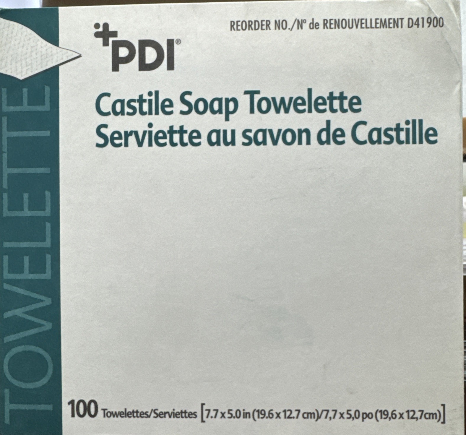 NEW! PDI D41900 Castile Soap Towelette 7.7″x5″, Individually Wrapped, 100 Count