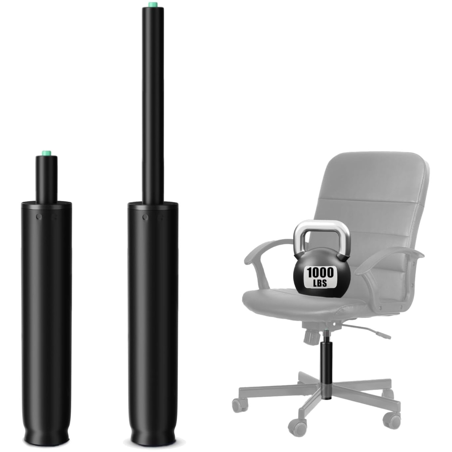 Durable Black Office Chair Cylinder Replacement – 1000 lbs Capacity, No Tools