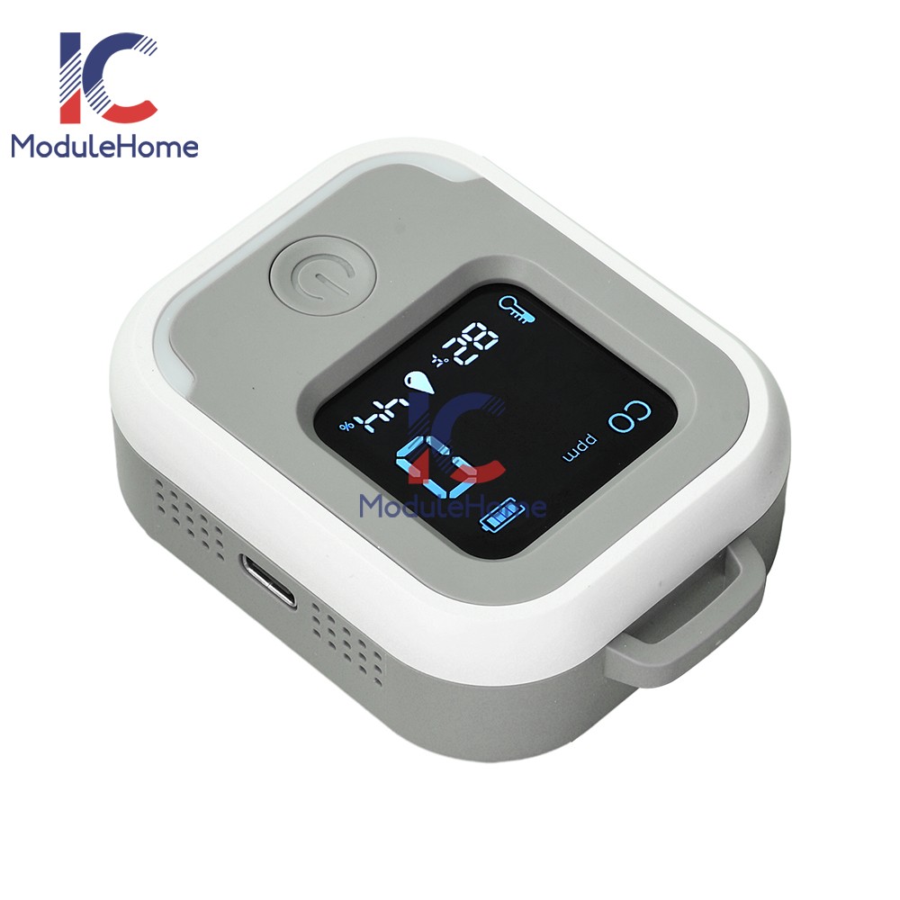 Air Quality Monitor 3-in-1 Carbon Monoxide Detector Temperature Humidity Alarm