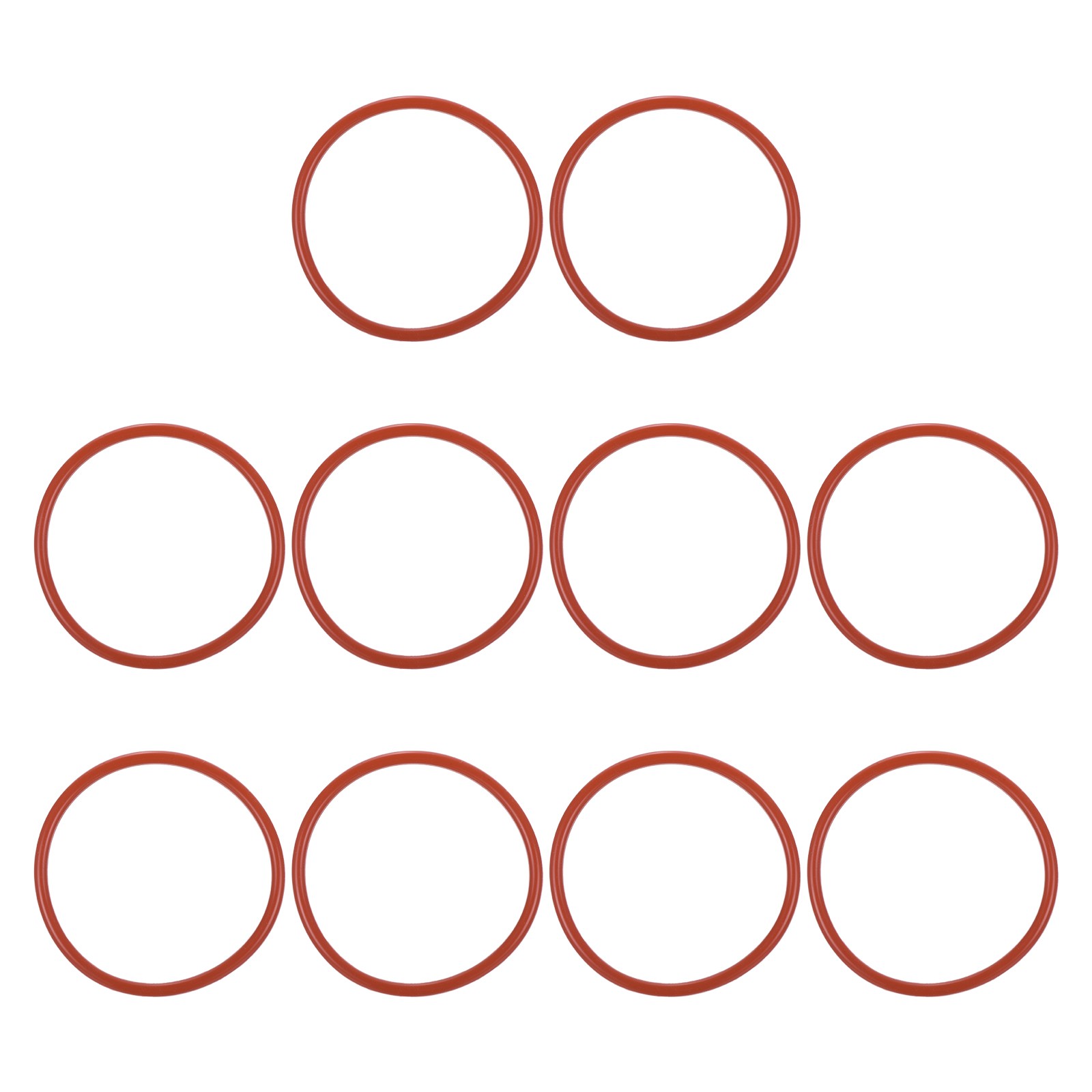 10Pcs Silicone O-Ring 58mm OD 52mm ID 3mm Width VMQ Sealing Gasket, Red