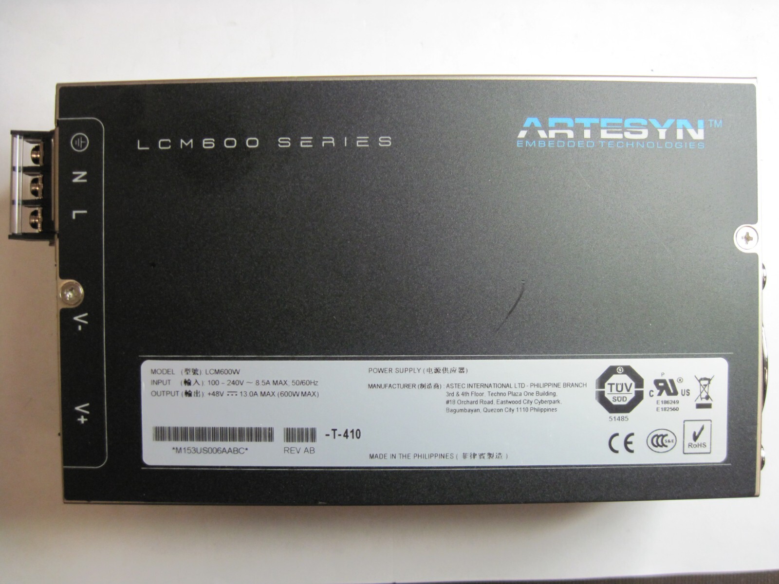 LCM600W (T-410) ARTESYN POWER SUPPLY