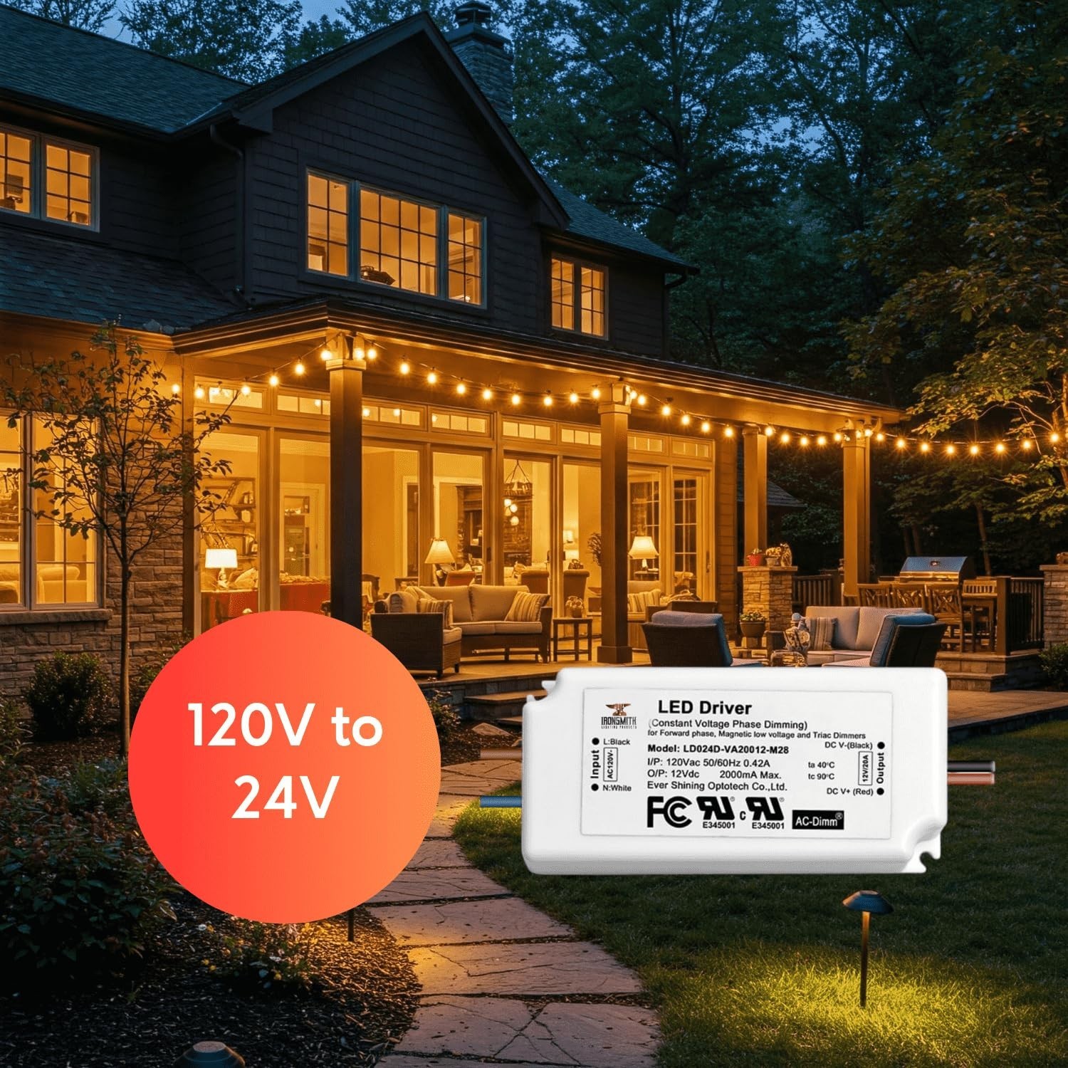 120 Volts -24V 24W | Constant Voltage LED Driver with Triac Dimming