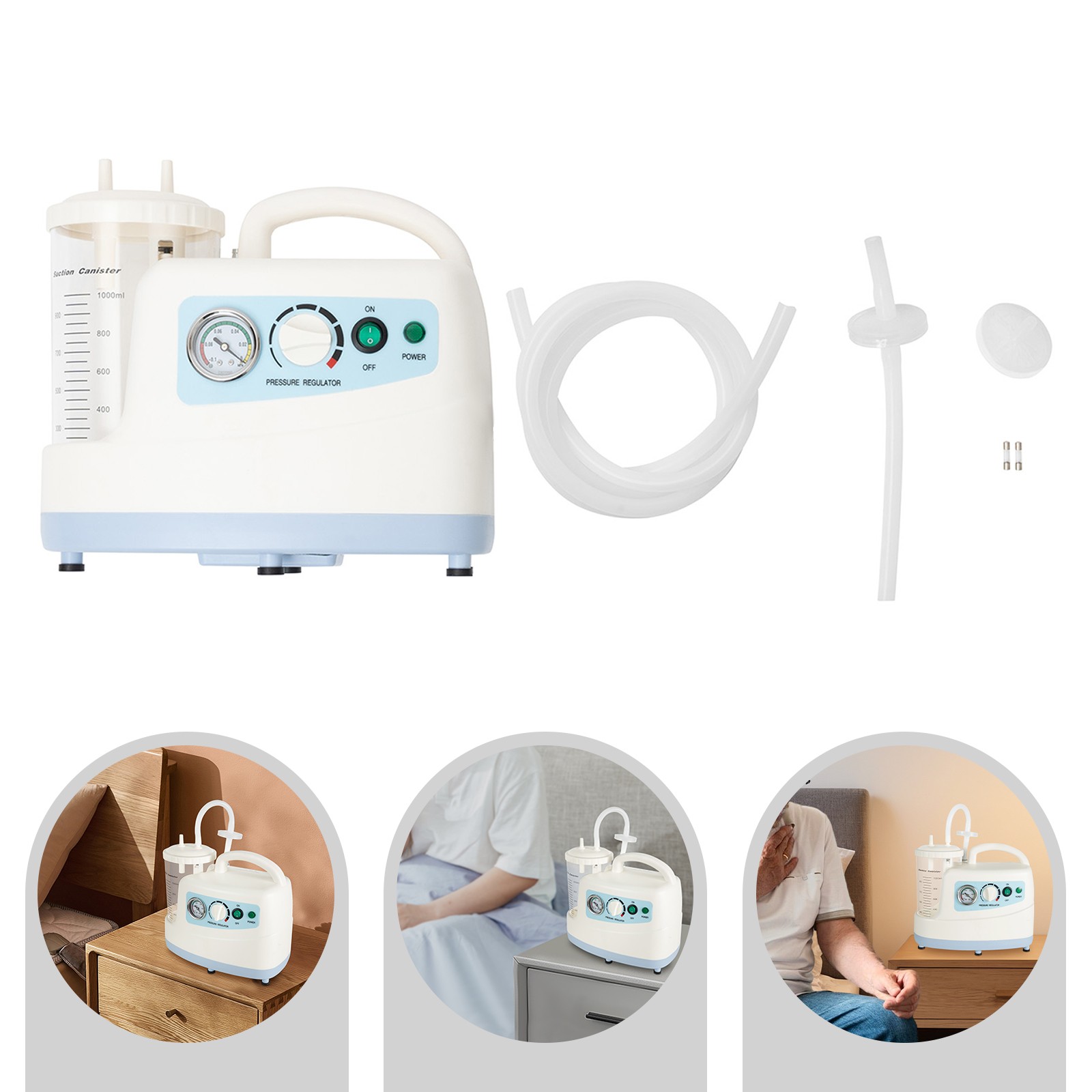 1000ML Phlegm Suction Unit Portable Dental Medical Vacuum Aspirator Machine