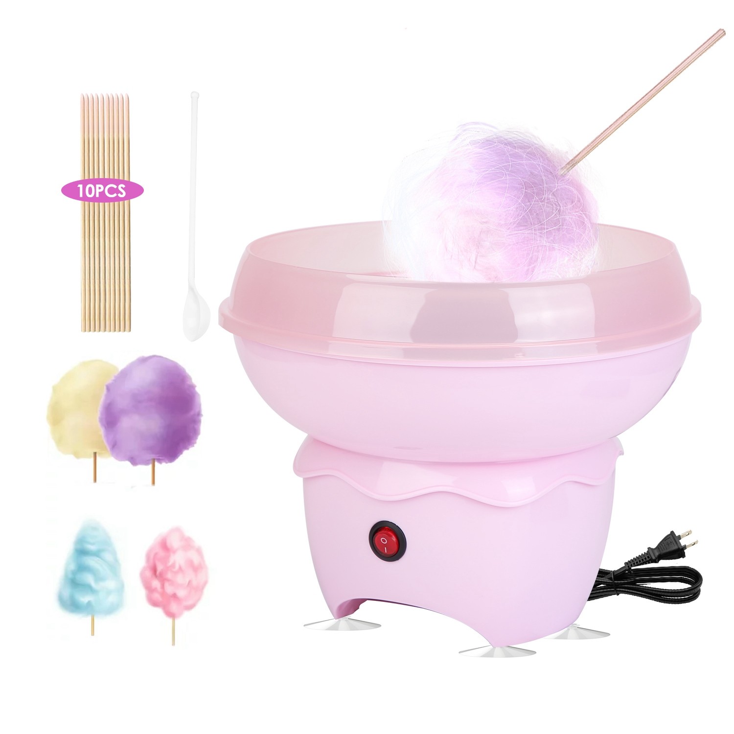 400W Electric Cotton Candy Machine w/ Sugar Scoop for Birthday Family Party Gift