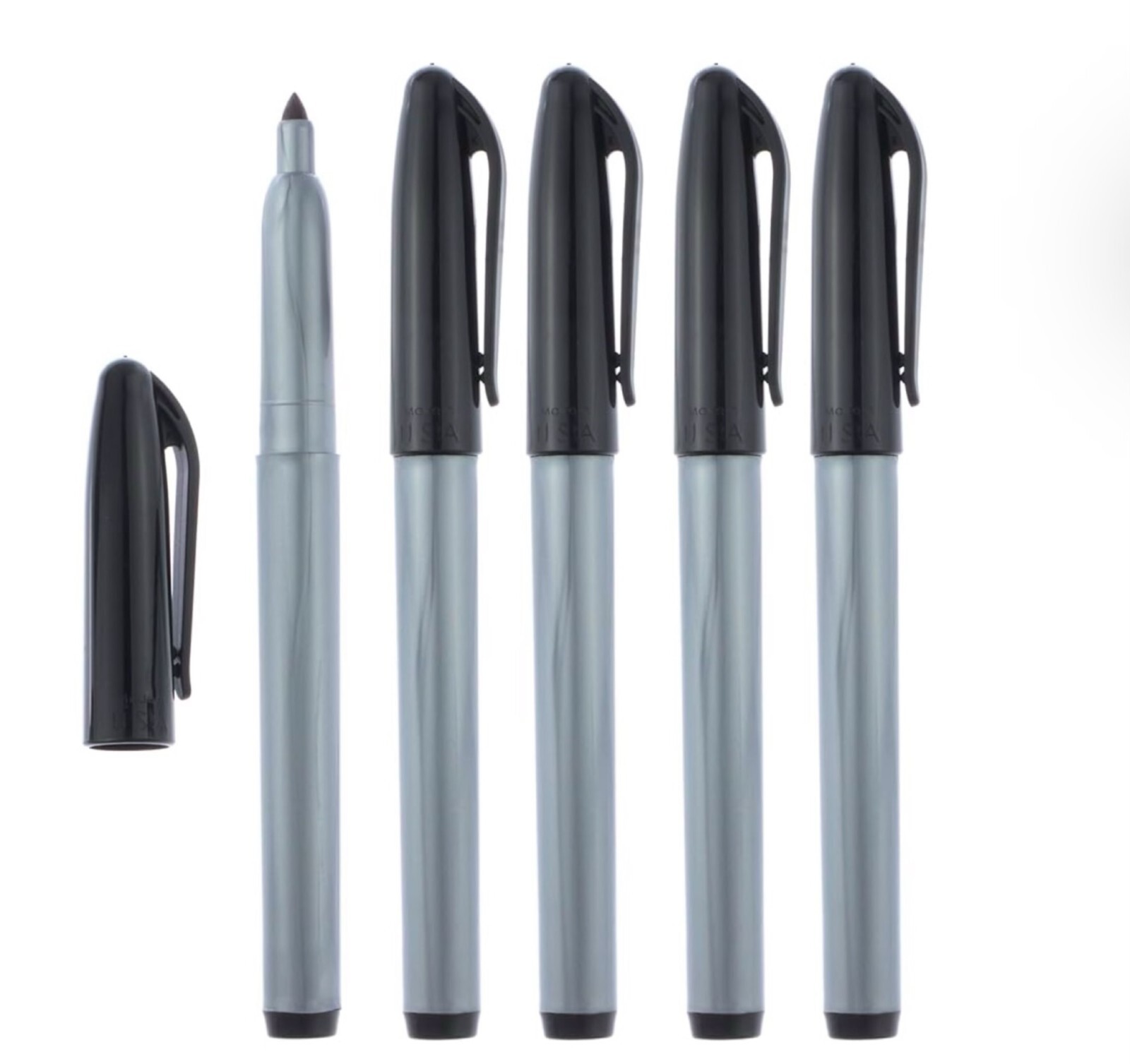 Freezer Black Permanent Markers Fast Drying Waterproof Marker Black 5 Pack