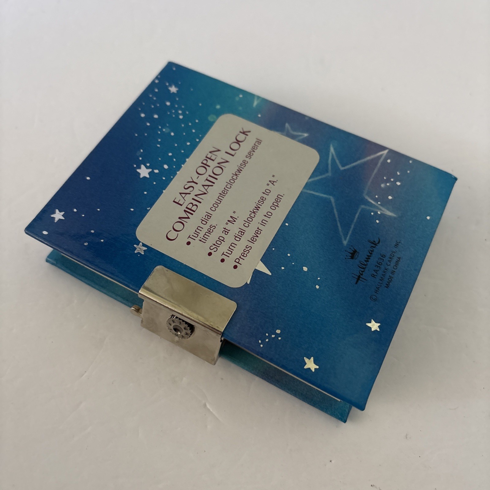 Hallmark Spin Combination Lock Diary – Blue Stars My Thoughts and Dreams