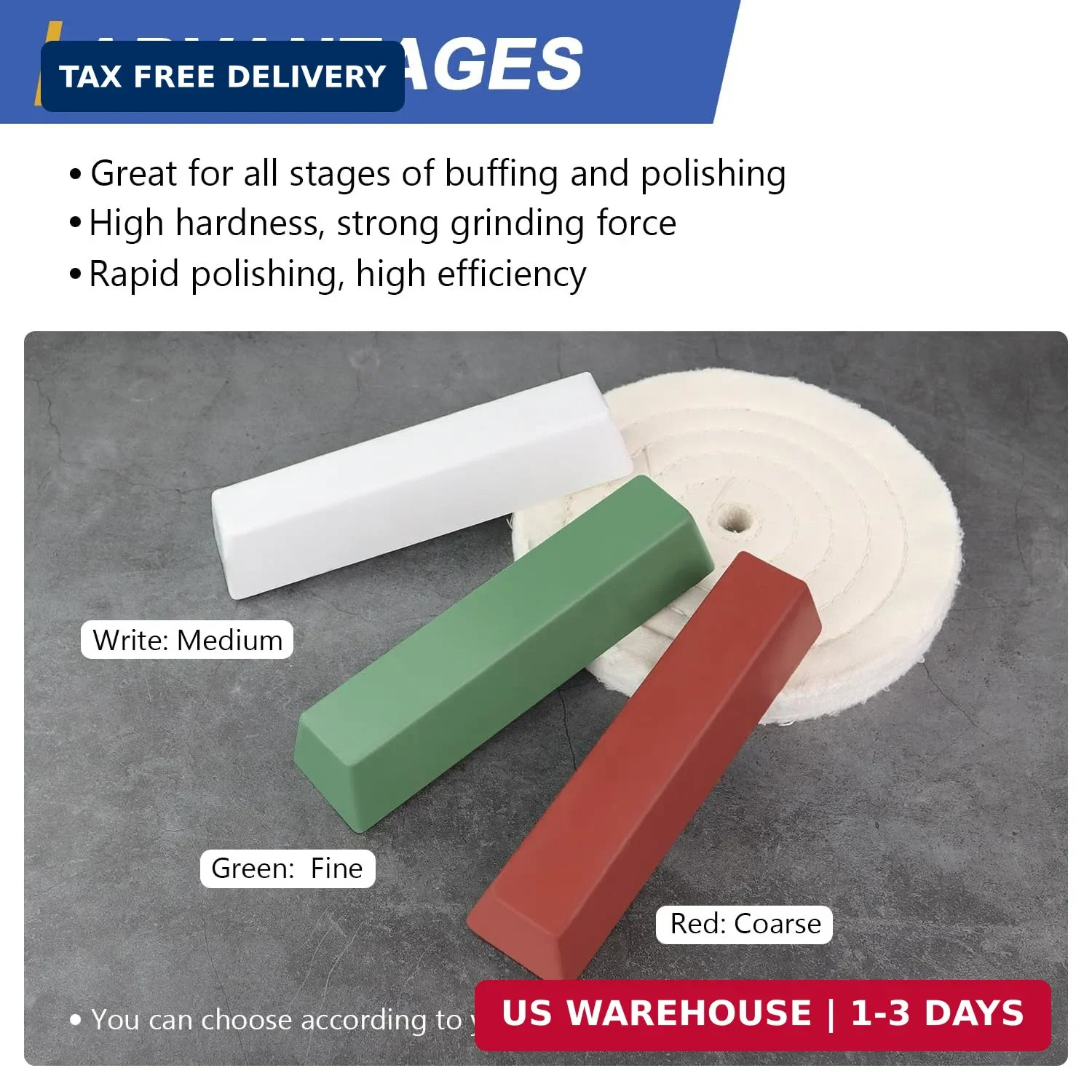 Buffing Polishing Cutting Compounds 3 lbs.Kit Polishing Rouge Bars for Buffing p
