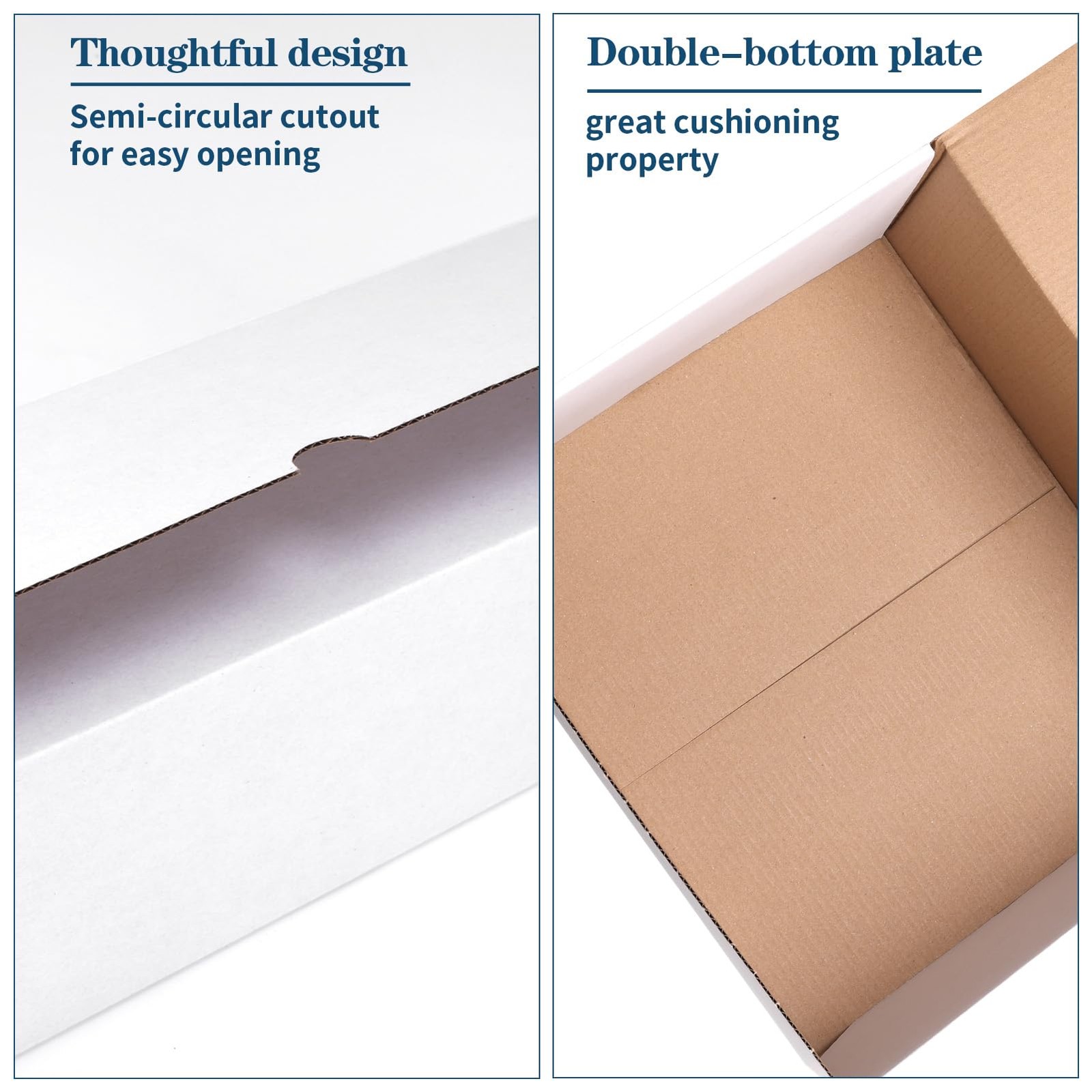 ZBEIVAN 12x10x6 White Shipping Boxes Set of 15, Corrugated Cardboard Mailer B…