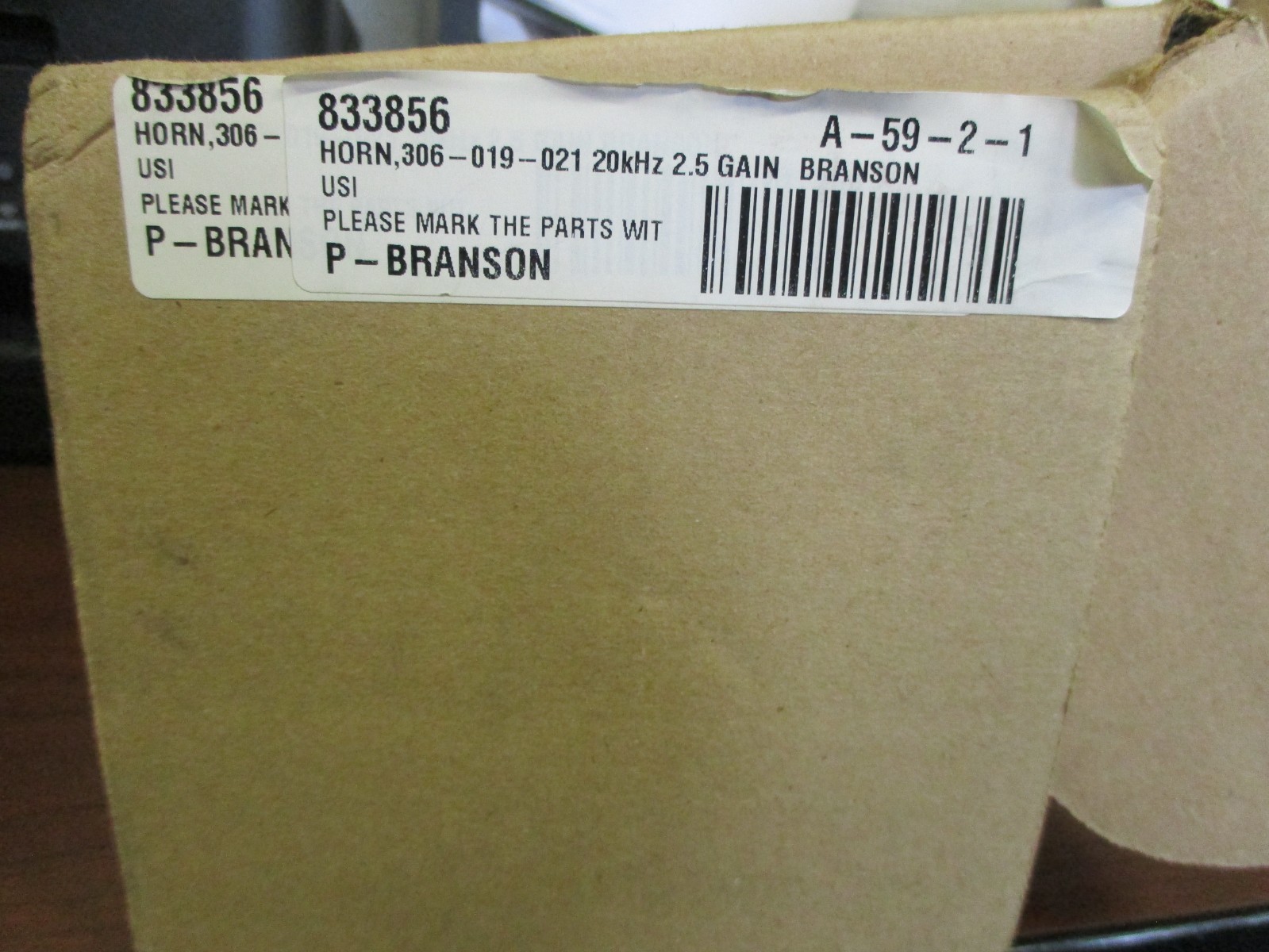 NEW BRANSON 306-019-021 ULTRASONIC WELDER HORN 2.5 GAIN 20KHZ
