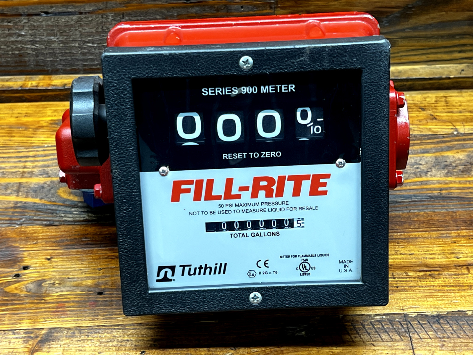 Tuthill Fill-Rite Series 900 4-Digit Mechanical Fuel Transfer Meter 50PSI Max