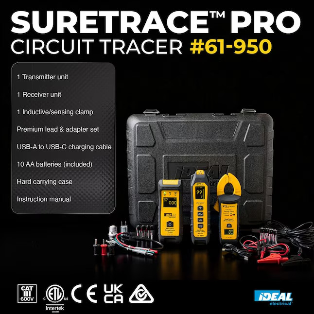 IDEAL SureTrace OLED Circuit Tracer Specialty Meter 600A 0-600V AC Volt Tester