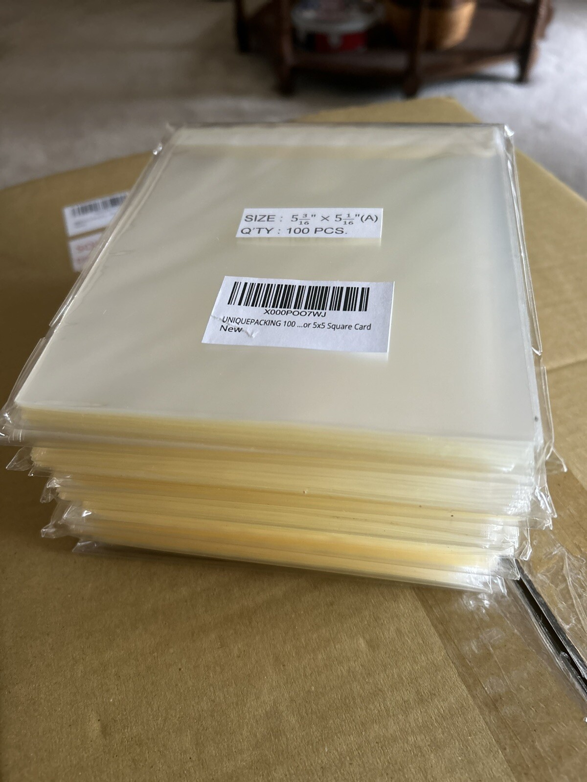 (1000) Uniquepacking 5 3/16″ x 5 1/16″ Clear Resealable Cellophane Bags 1.2 mil