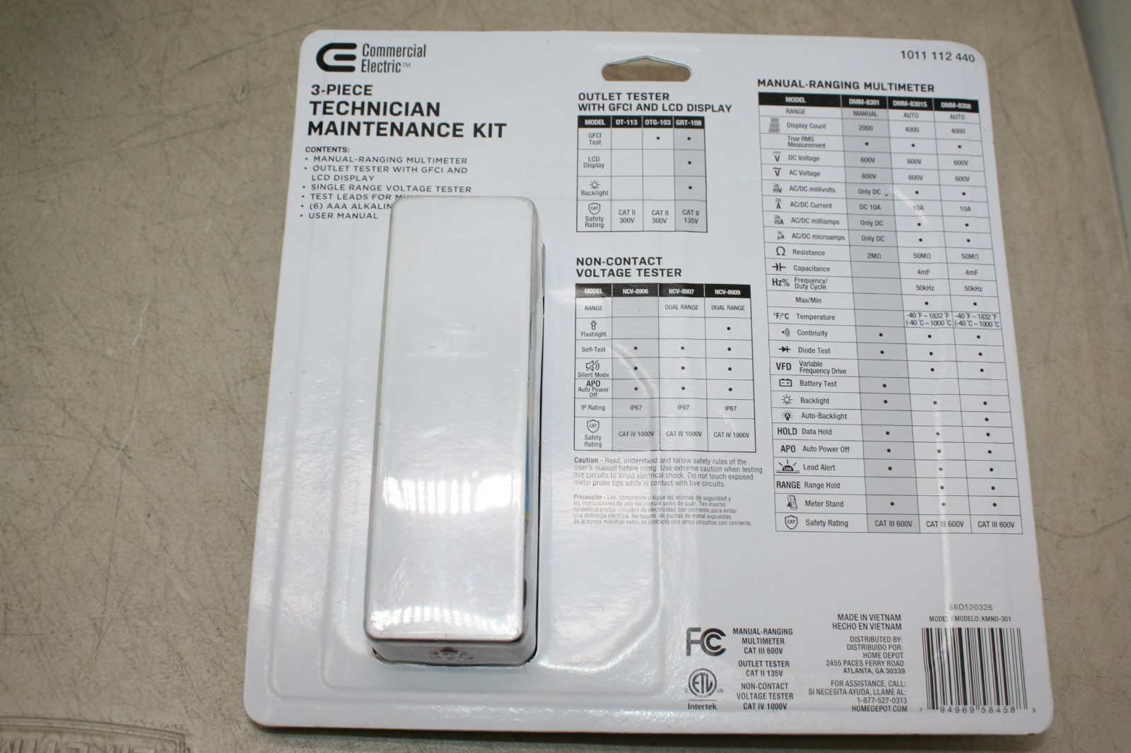 Commercial Electric 3-piece Technician Maintenance Kit DMM-8301/GRT-108/NCV-8906
