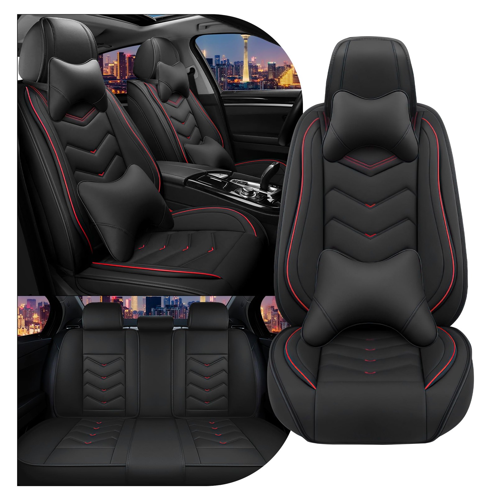 Dodge Grand Caravan 2000-2020 Nappa Leather Seat Covers 5 Seats Black
