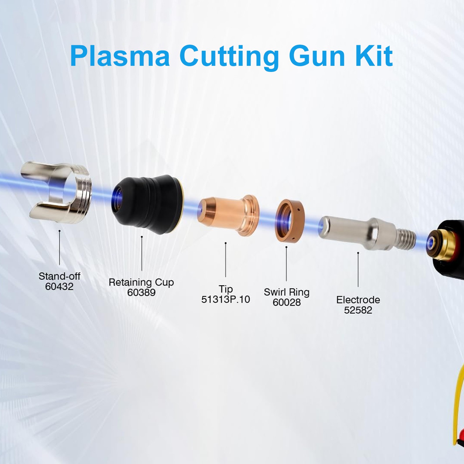 24× IPT40 Plasma Cutting Torch Consumables Electrode Tips for YESWELDER CUT-65DS