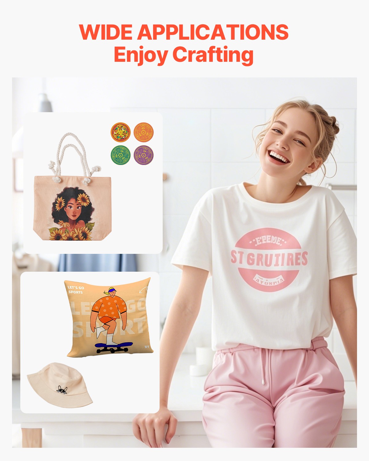 Heat Press Machine 2-In-1 15x15in Sublimation Print Transfer DIY T-shirt Cap