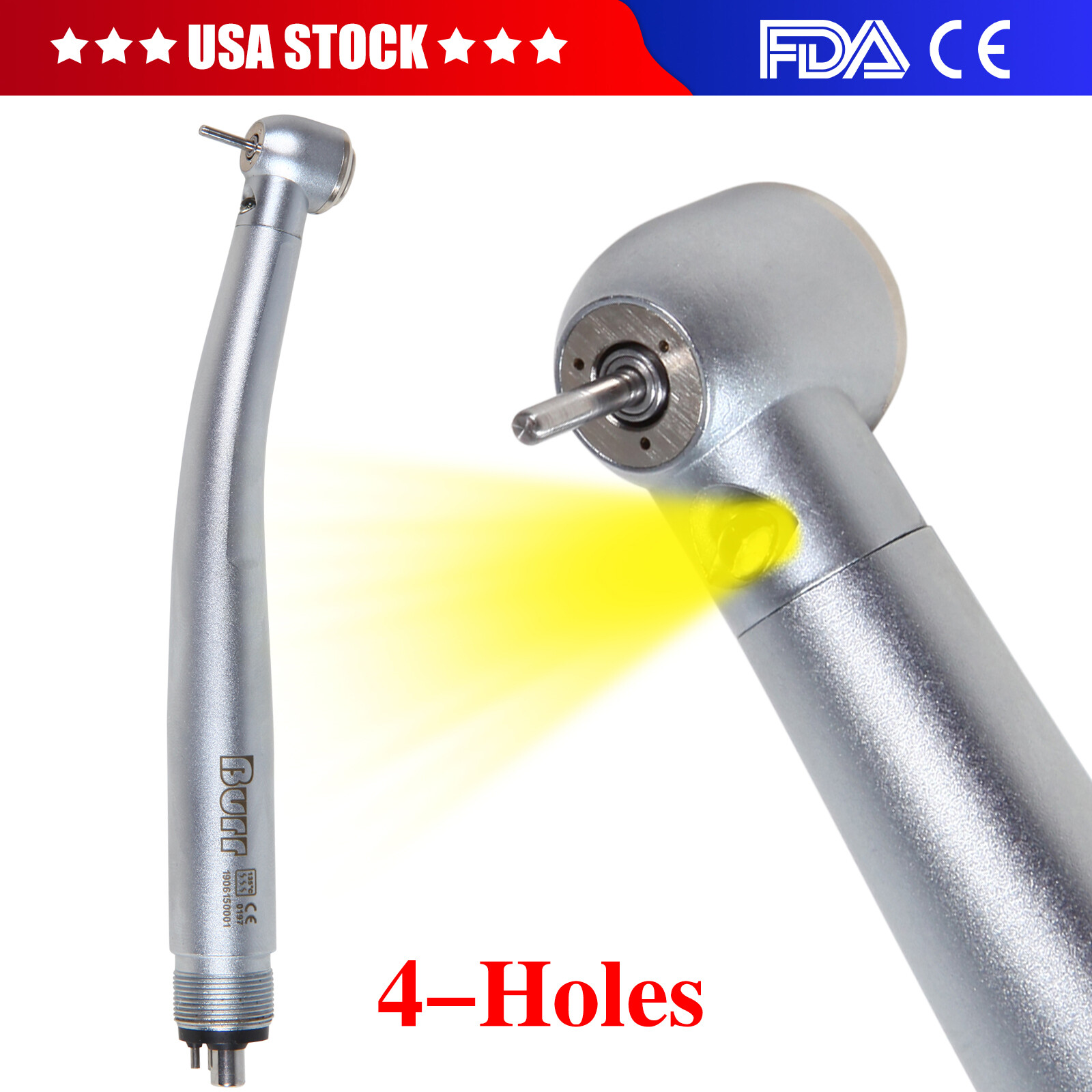 KaVo Style Dental LED E-generator Fiber Optic High Speed Handpiece 4Holes
