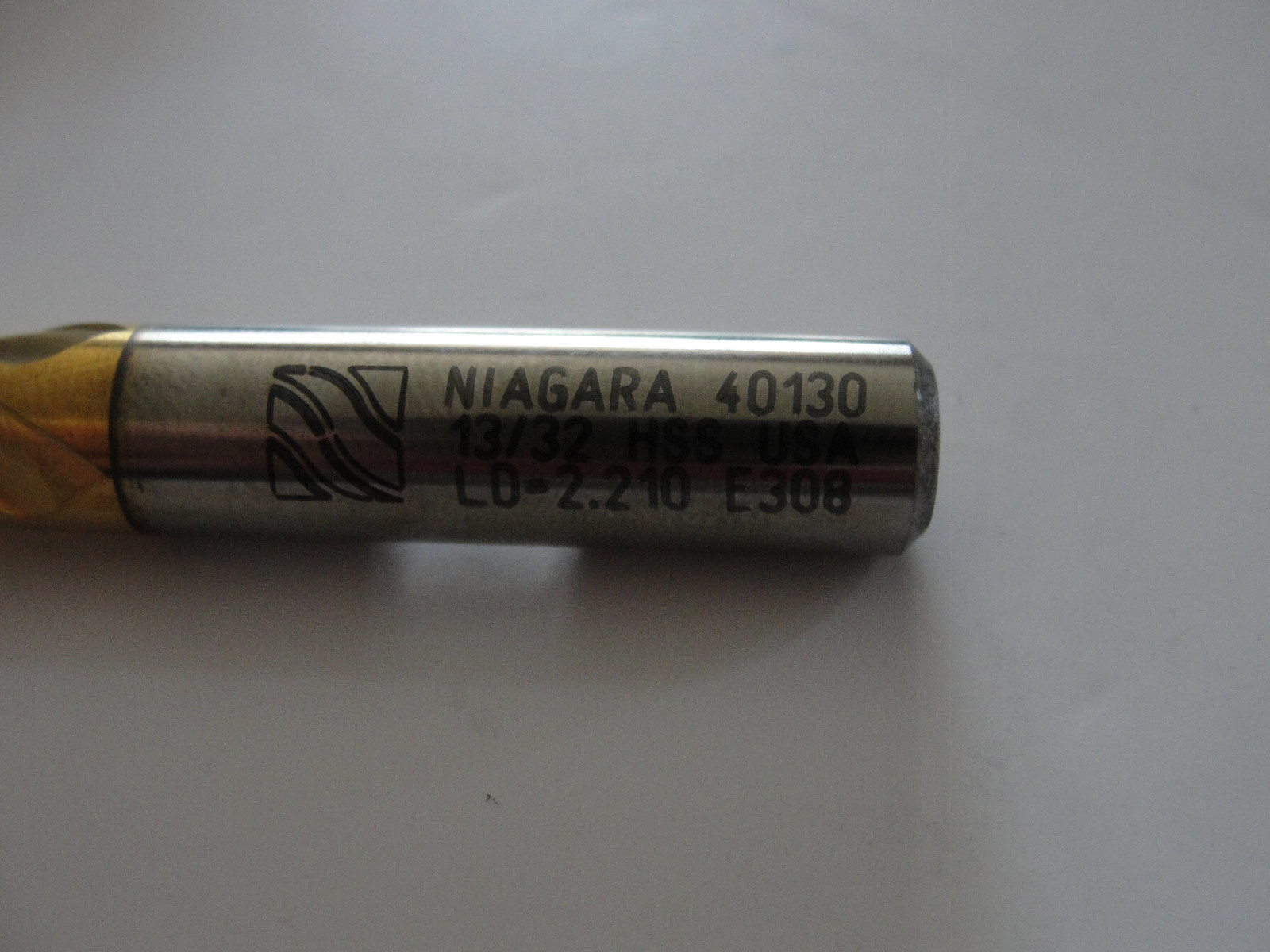 Niagara Series SC406 Single End HSS, 13/32 HSS End Mill 4FL SE TiN, EDP#40130