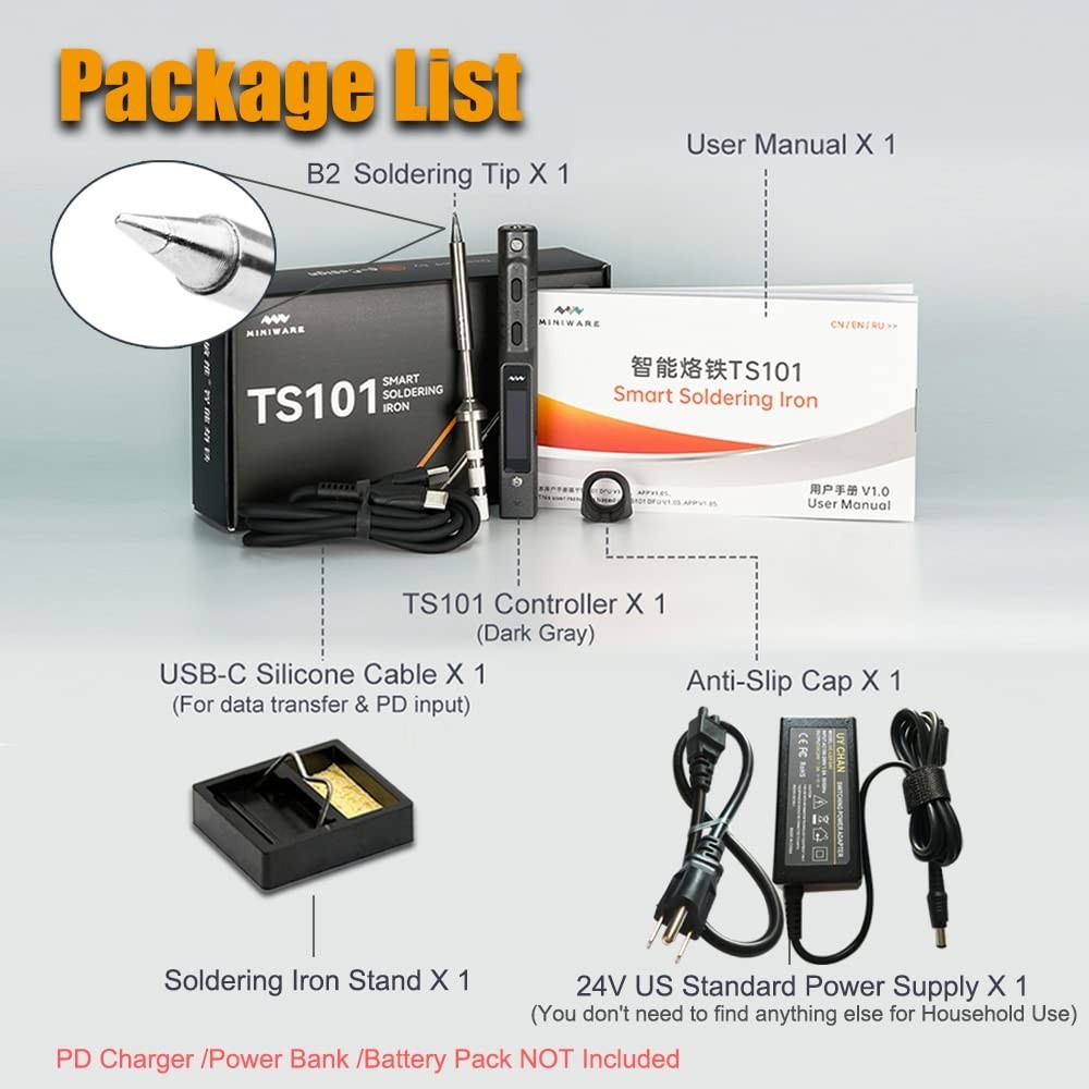 Original TS101 Soldering Iron Station Kit Upgraded from TS100 DC 65W PD 45W Powe
