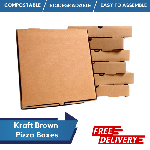Takeaway Pizza Boxes / Postal Boxes Brown & White Pizza Box Strong High Quality