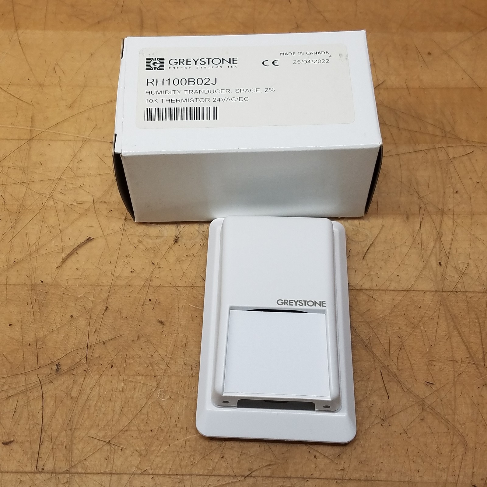 Greystone RH100B02J Humidity Transducer, Space, 2%, 10K Thermistor, 24VAC/DC