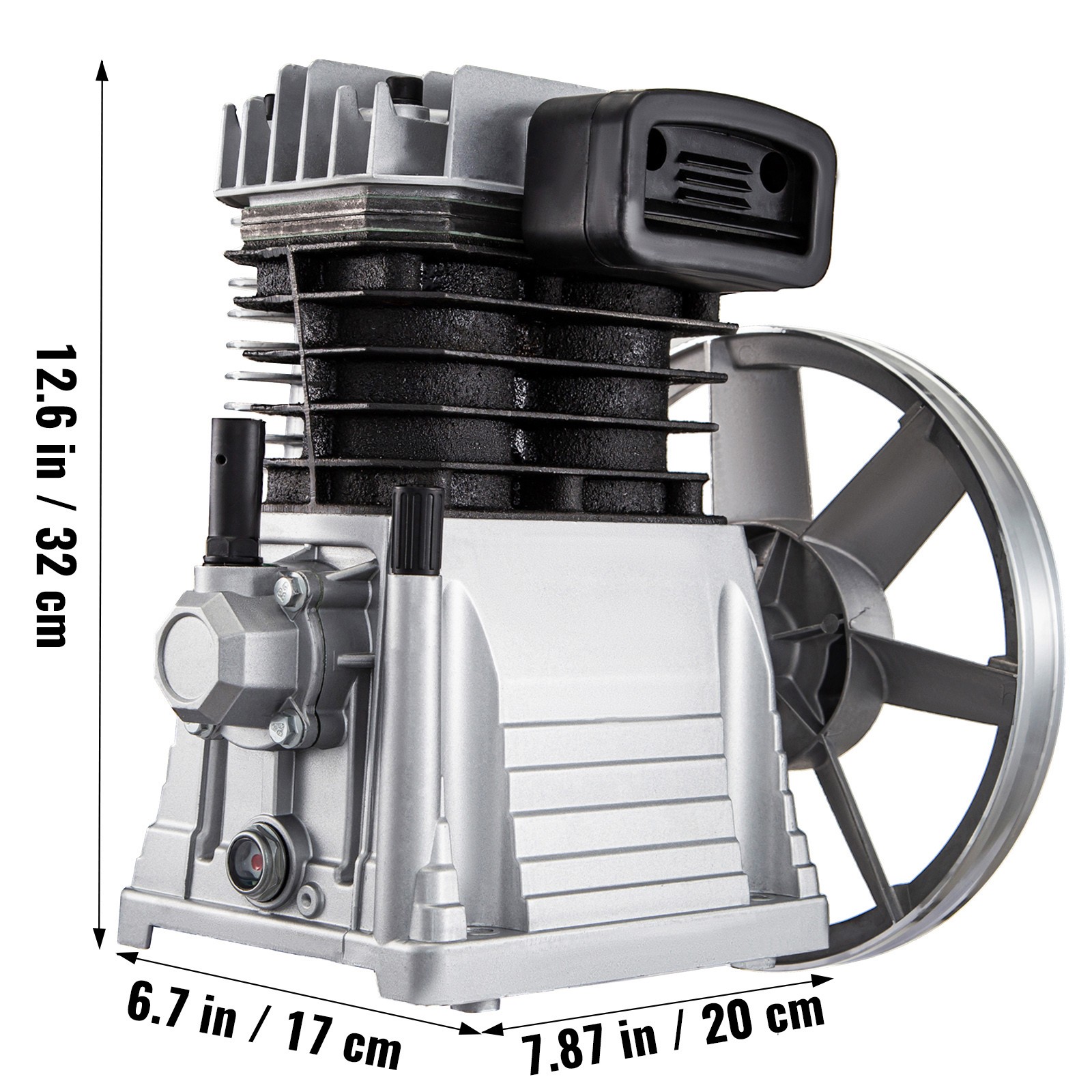 VEVOR Air Compressor Pump Motor 3HP Aluminum 160PSI 12CFM 2 Cylinder 1 Stage