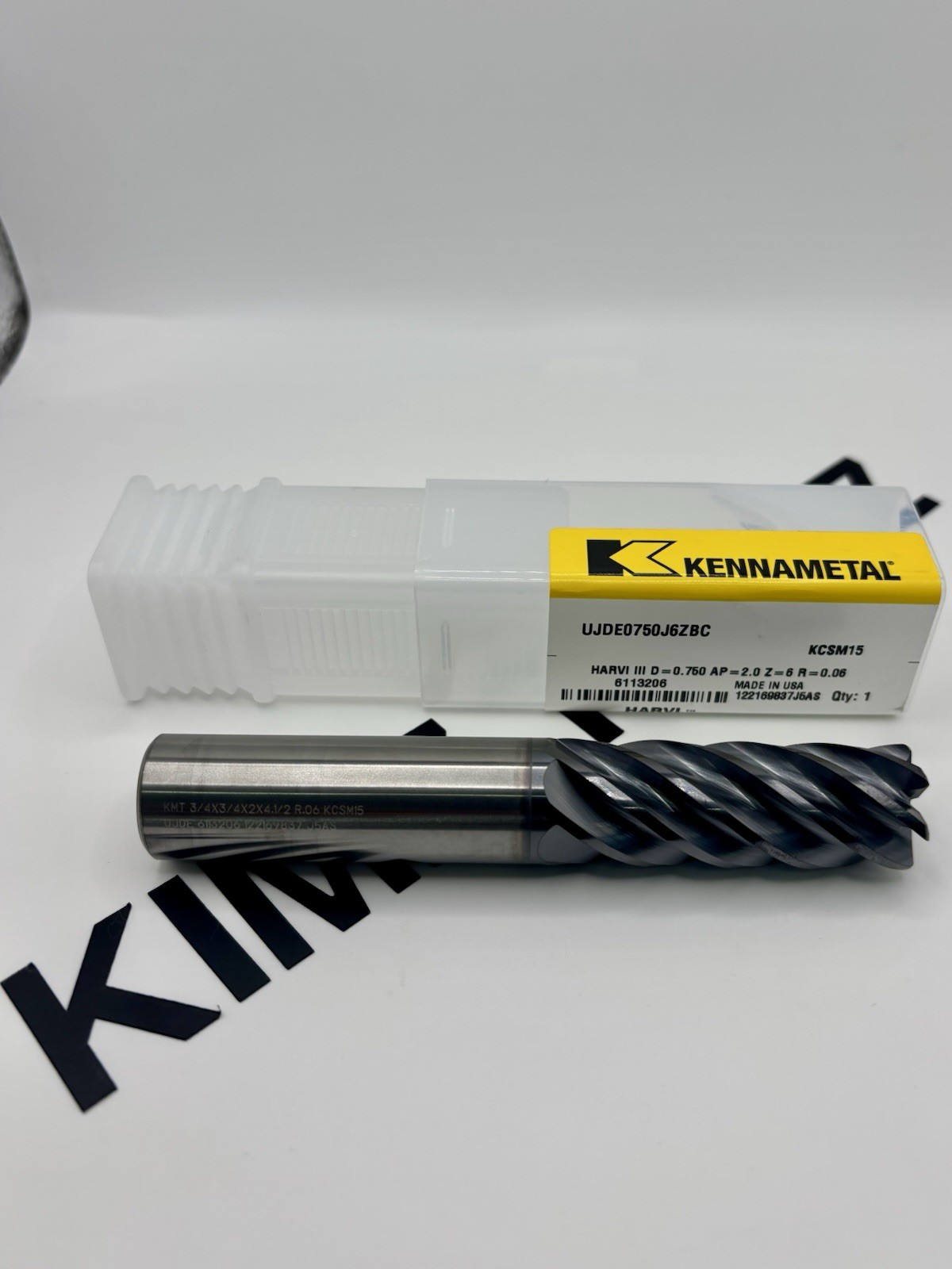 KENNAMETAL 6113206 CARBIDE 3/4×3/4x2x4-1/2 6F .060R END MILL